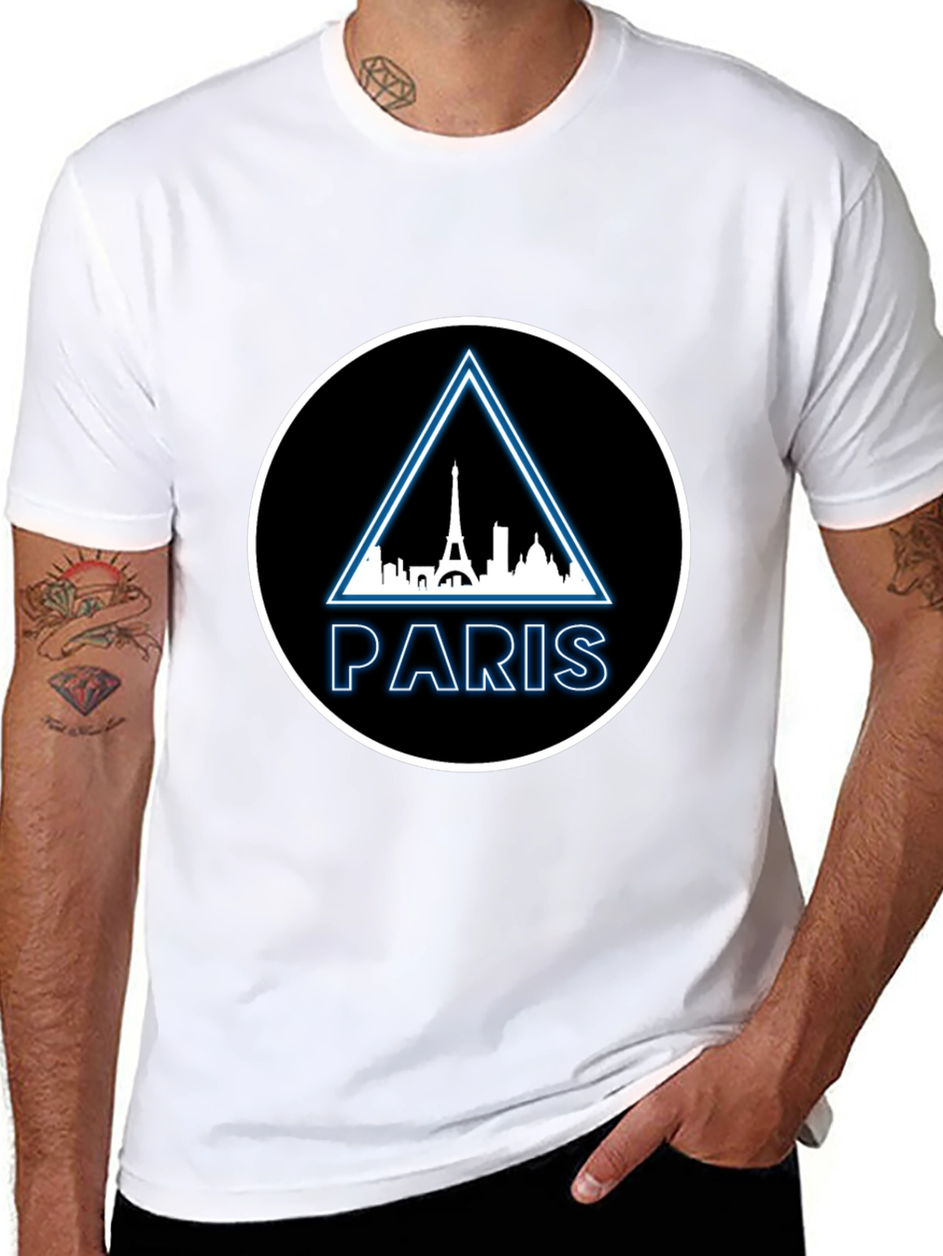 Paris Skyline Graphic Tee - Modern Black T-Shirt