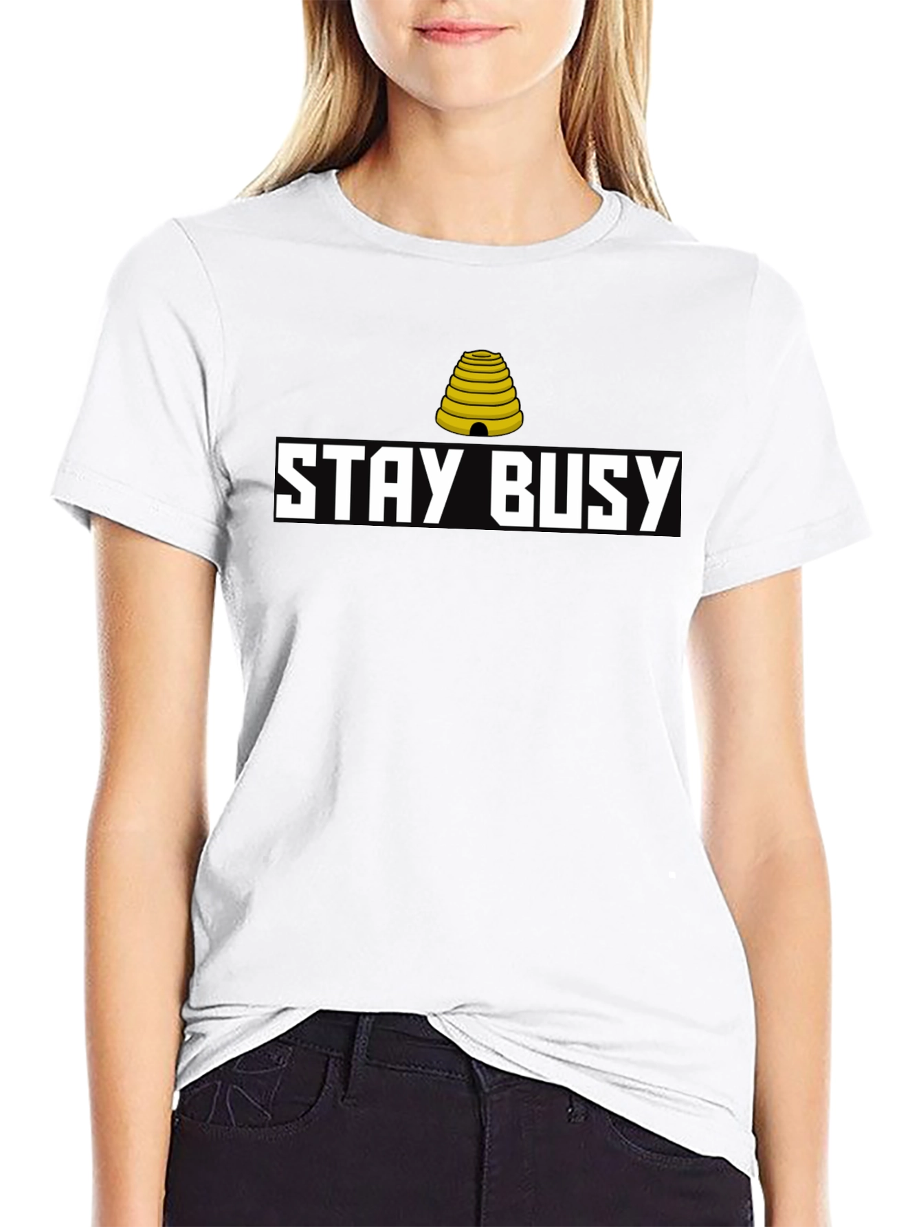 Stay Busy Graphic Tee - Black Casual Shirt