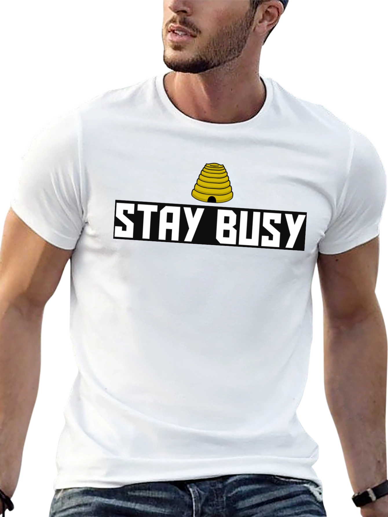 Stay Busy Graphic Tee - Black Casual Shirt