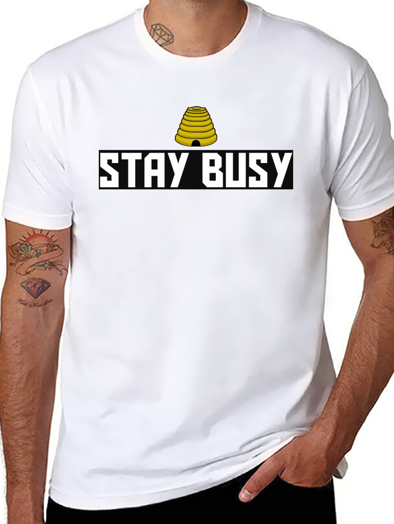 Stay Busy Graphic Tee - Black Casual Shirt