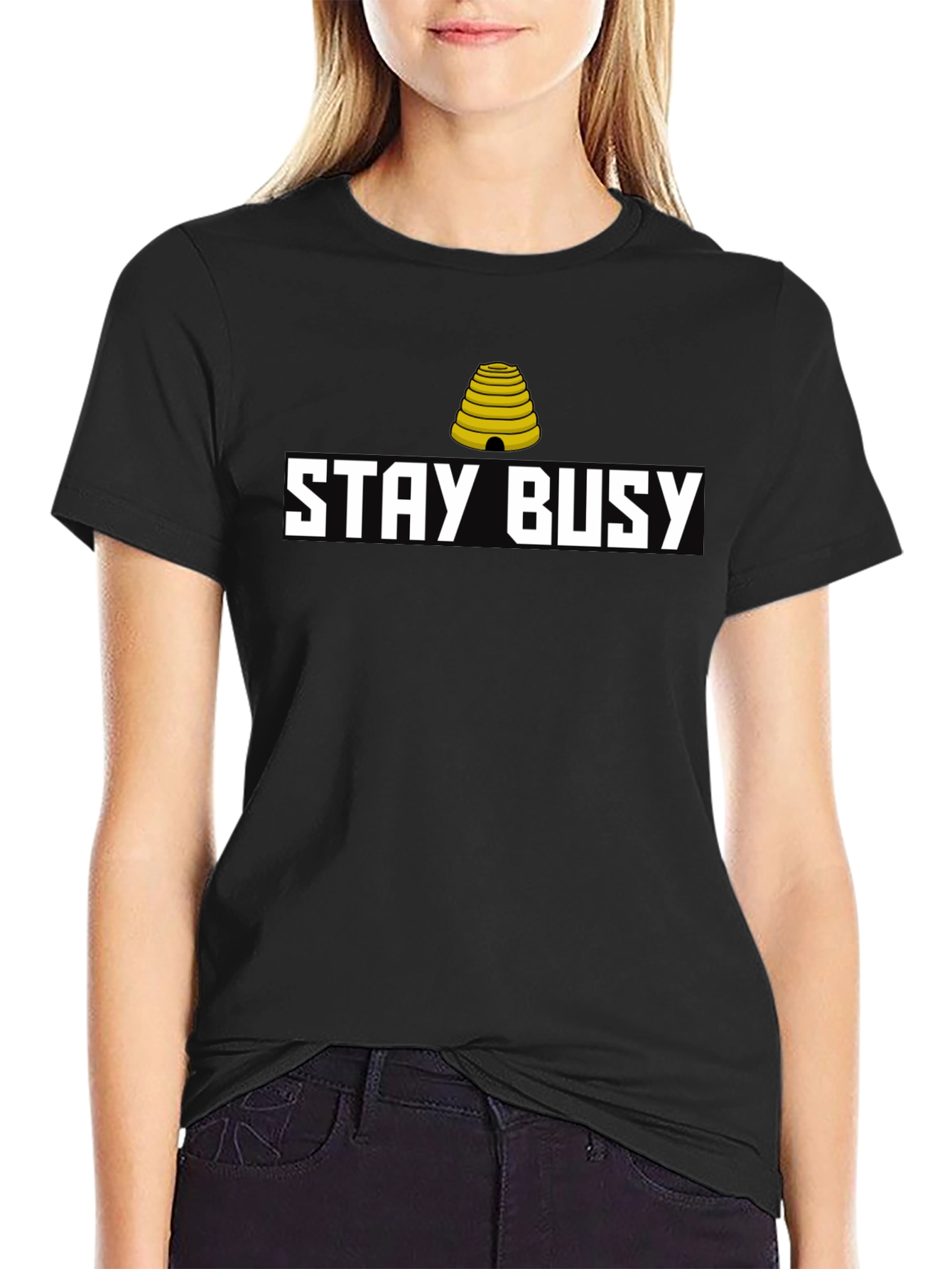 Stay Busy Graphic Tee - Black Casual Shirt