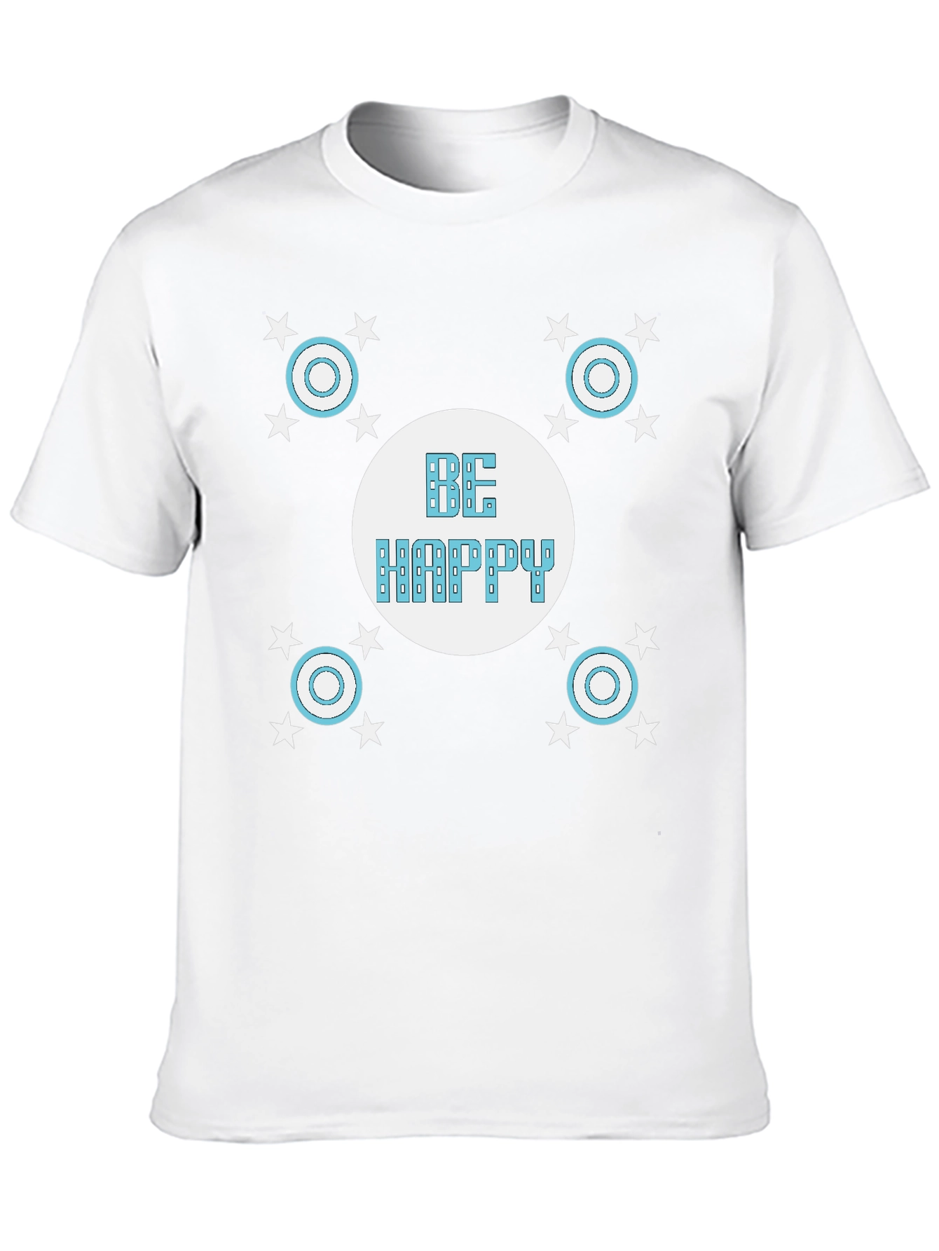 Be Happy Black Graphic T-Shirt