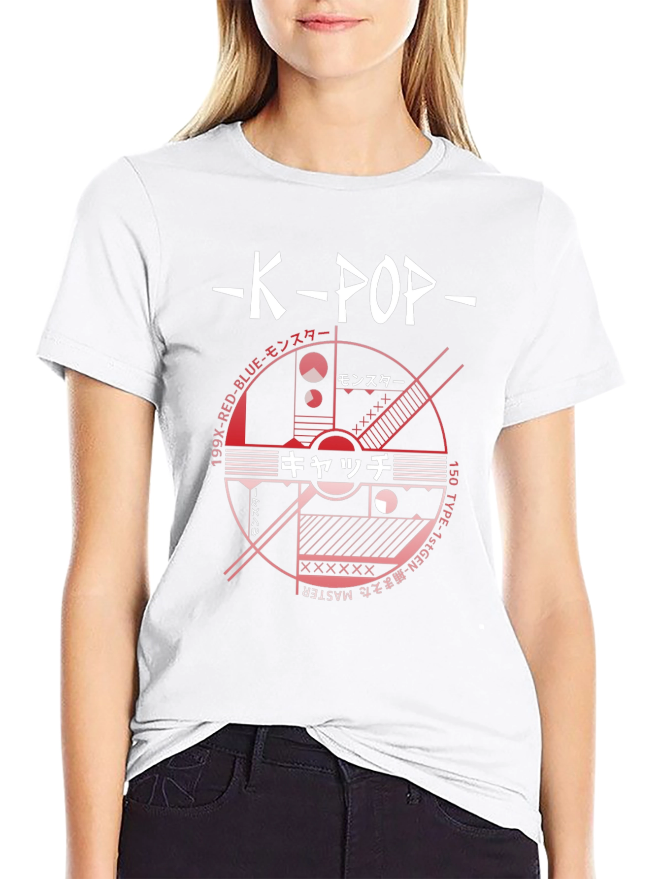 K-Pop Graphic Tee - Japanese Text Design
