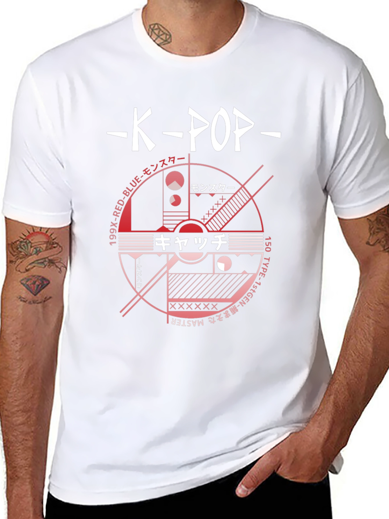 K-Pop Graphic Tee - Japanese Text Design