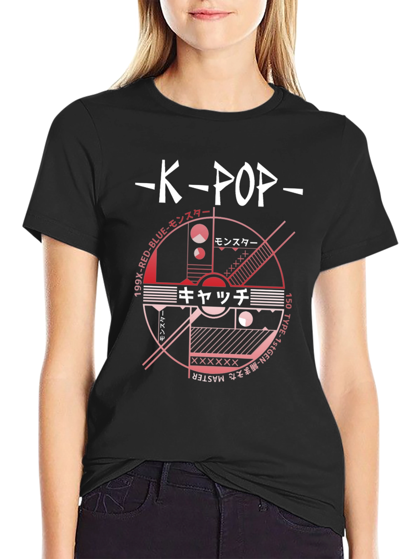 K-Pop Graphic Tee - Japanese Text Design