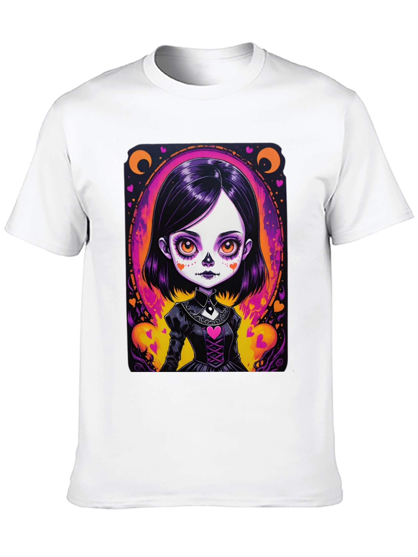 Gothic Girl T-Shirt - Day of the Dead Style