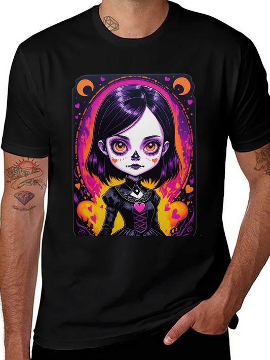Gothic Girl T-Shirt - Day of the Dead Style