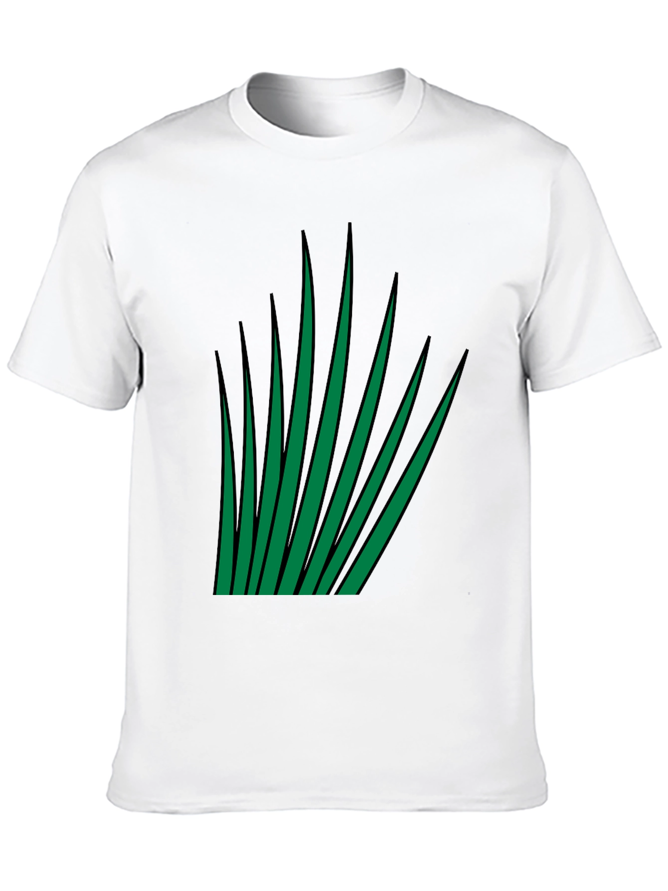 Green Blades Graphic Black T-Shirt