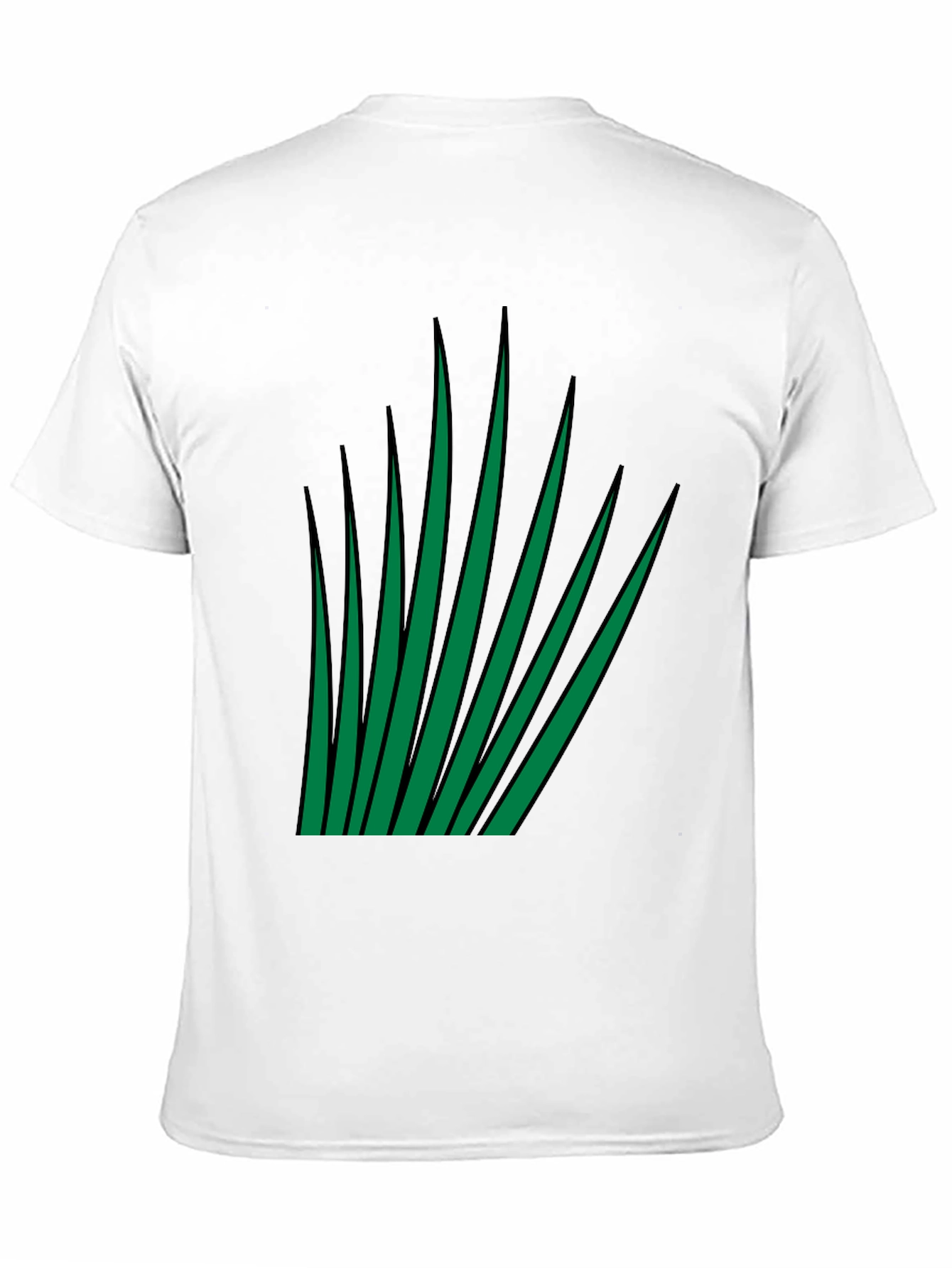 Green Blades Graphic Black T-Shirt