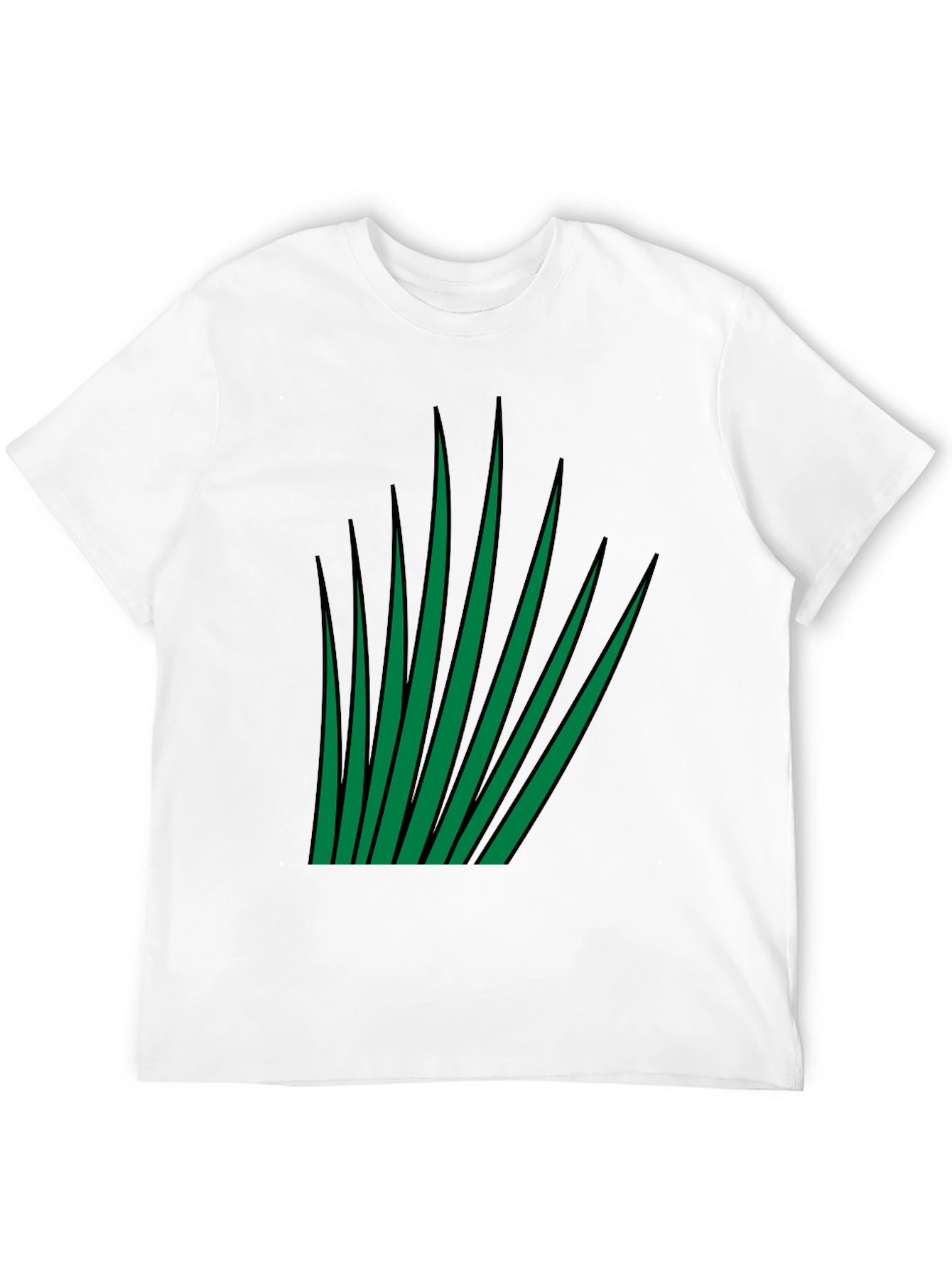 Green Blades Graphic Black T-Shirt