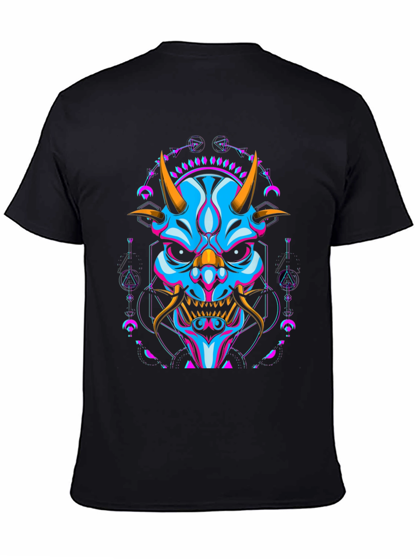 Neon Oni Mask Graphic T-Shirt