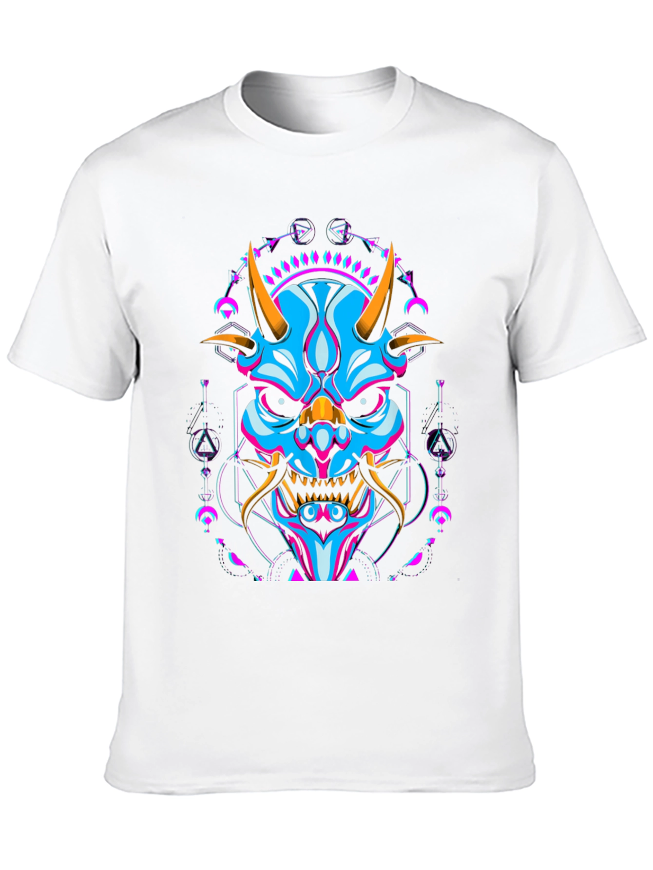 Neon Oni Mask Graphic T-Shirt