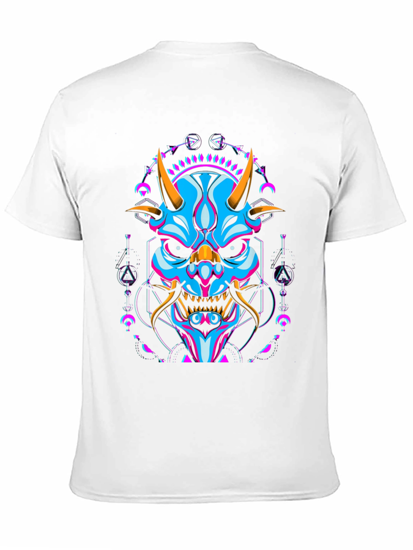 Neon Oni Mask Graphic T-Shirt