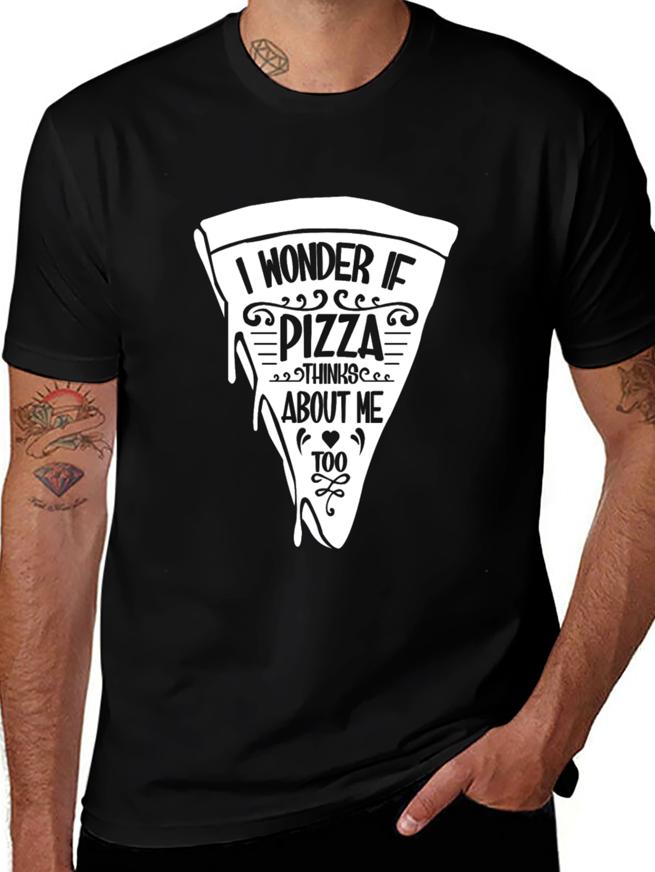 Pizza Graphic Black T-Shirt - Foodie Humor