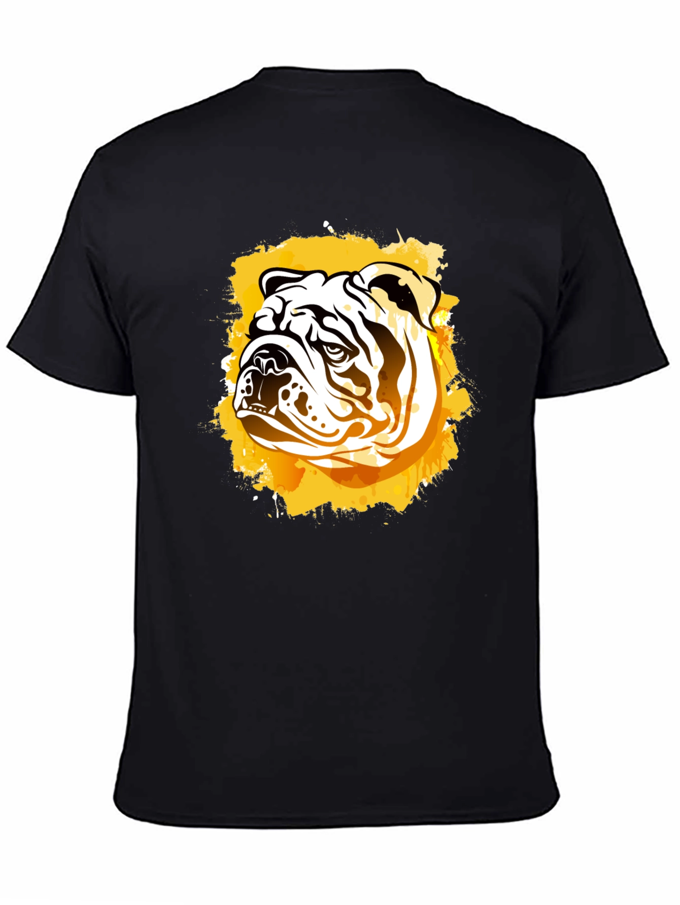 Bulldog Graphic Print Black T-Shirt
