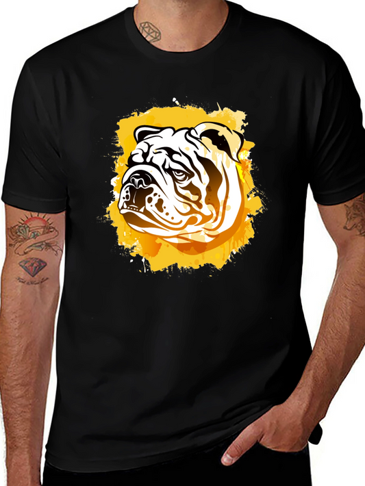 Bulldog Graphic Print Black T-Shirt
