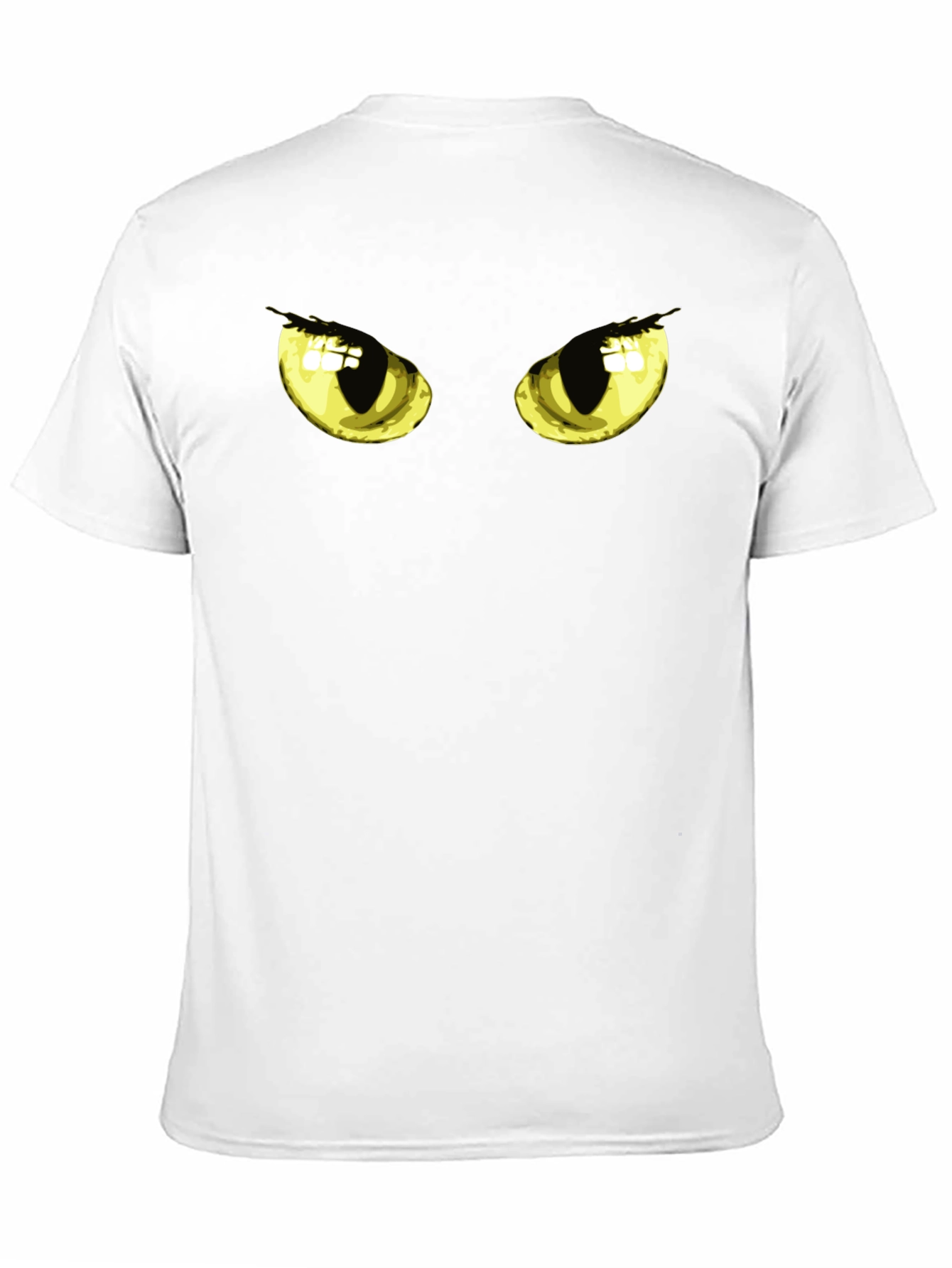 Mens Black T-Shirt with Cat Eyes Graphic