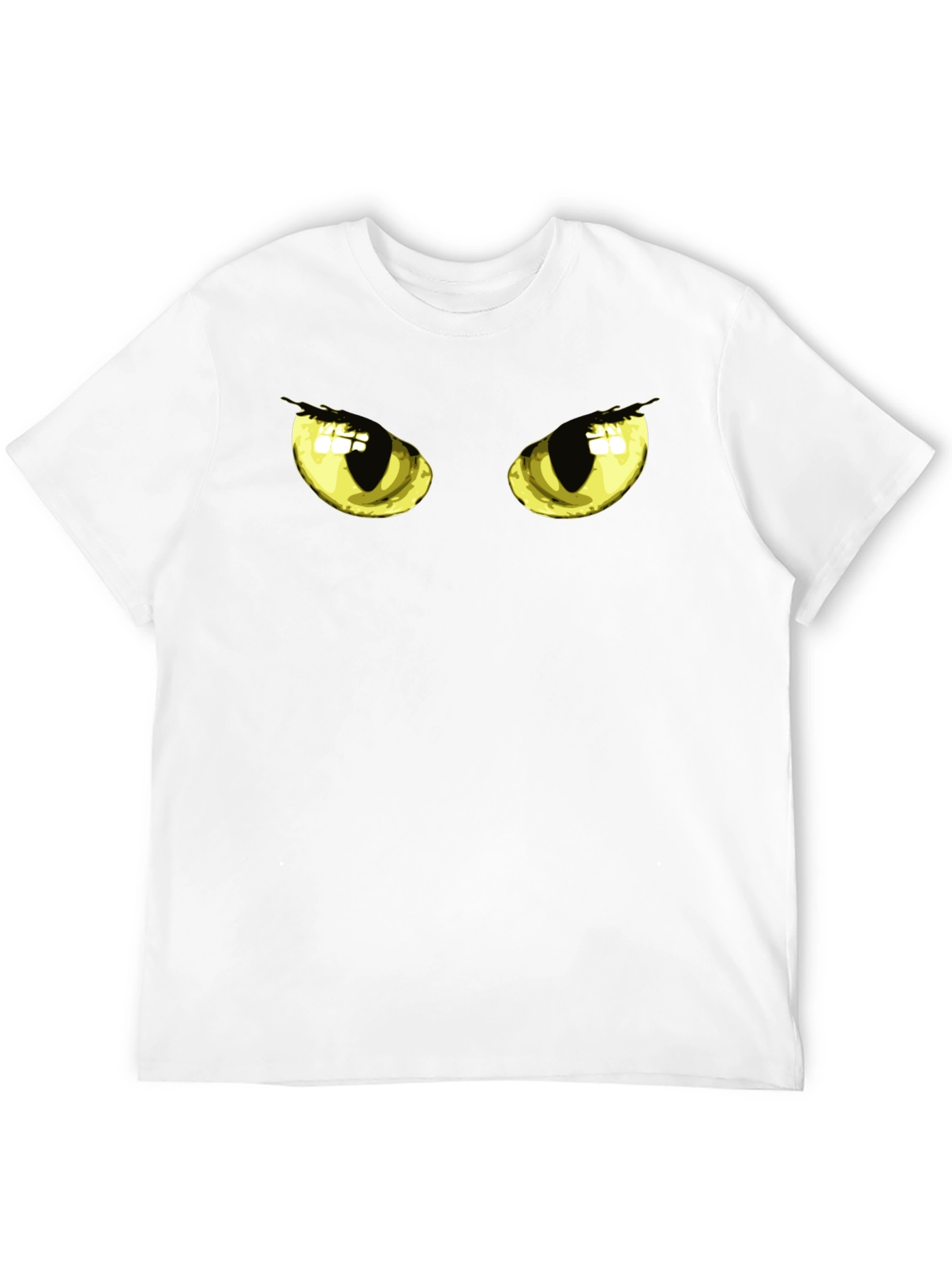 Mens Black T-Shirt with Cat Eyes Graphic