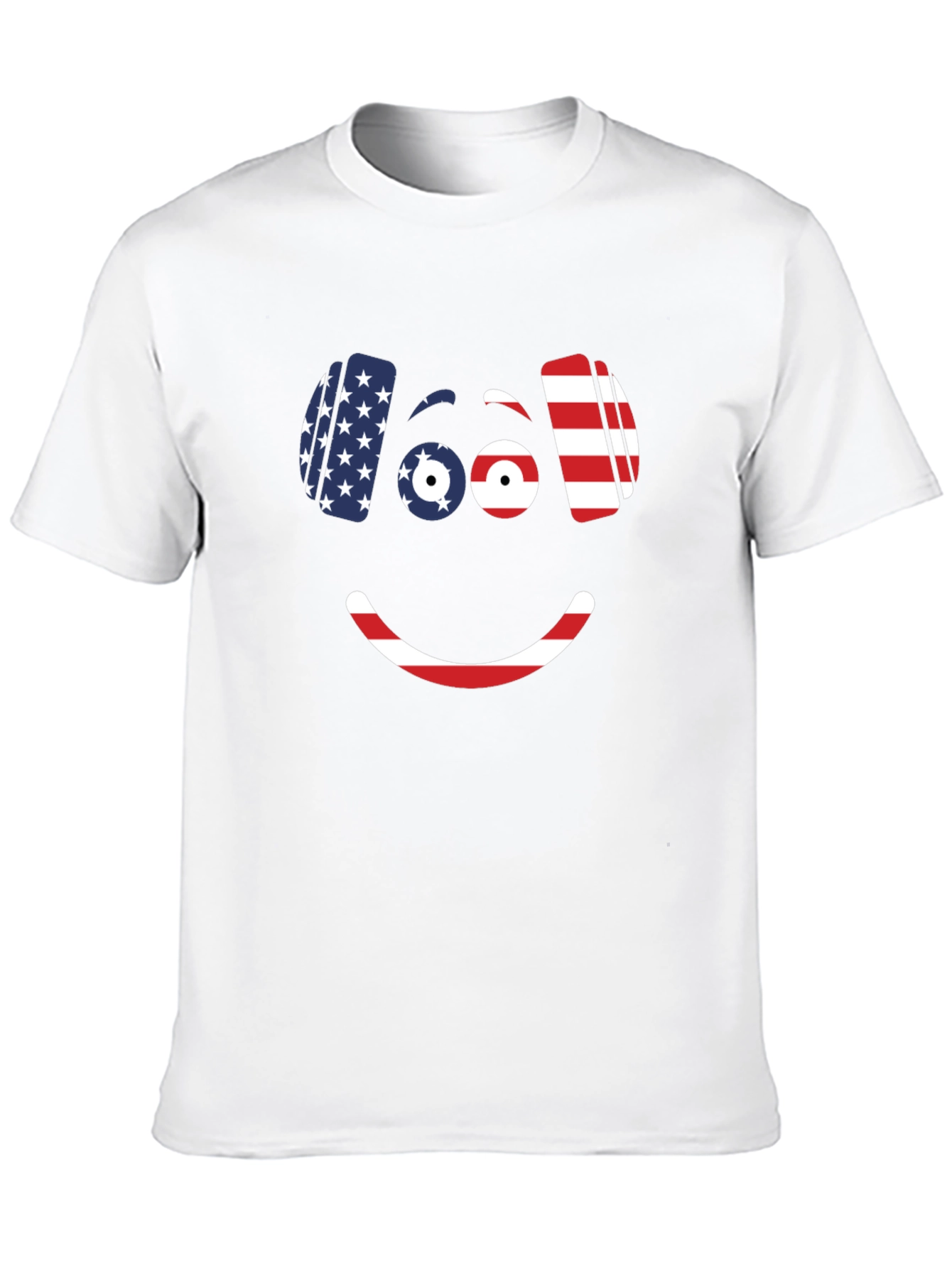 Smiley Face USA Flag T-Shirt Patriotic Fun