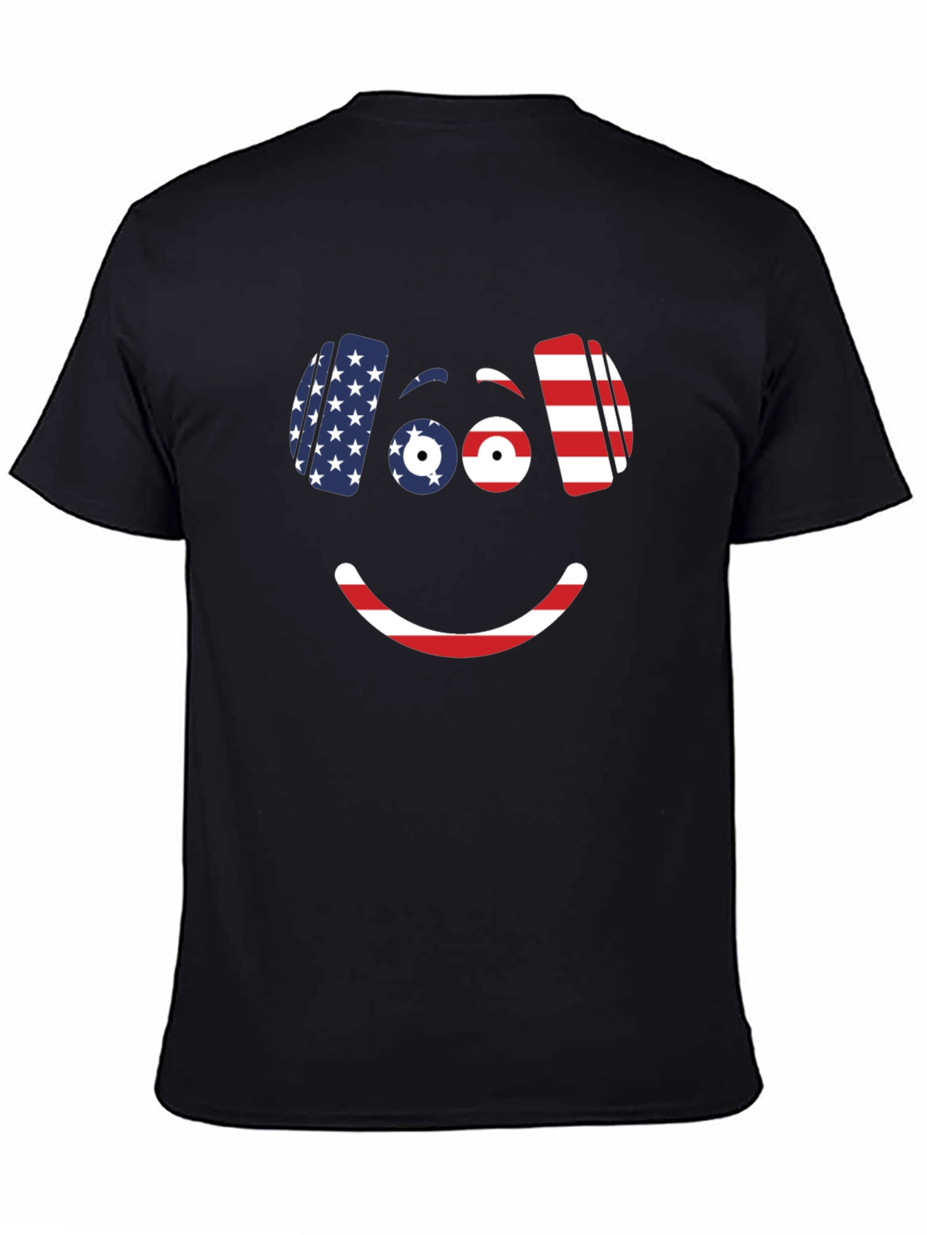 Smiley Face USA Flag T-Shirt Patriotic Fun
