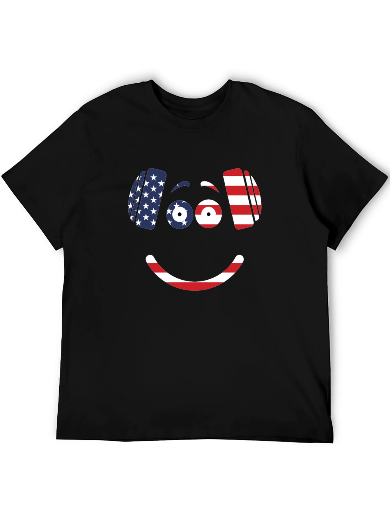 Smiley Face USA Flag T-Shirt Patriotic Fun