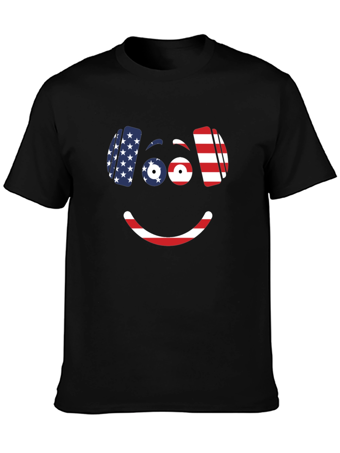 Smiley Face USA Flag T-Shirt Patriotic Fun