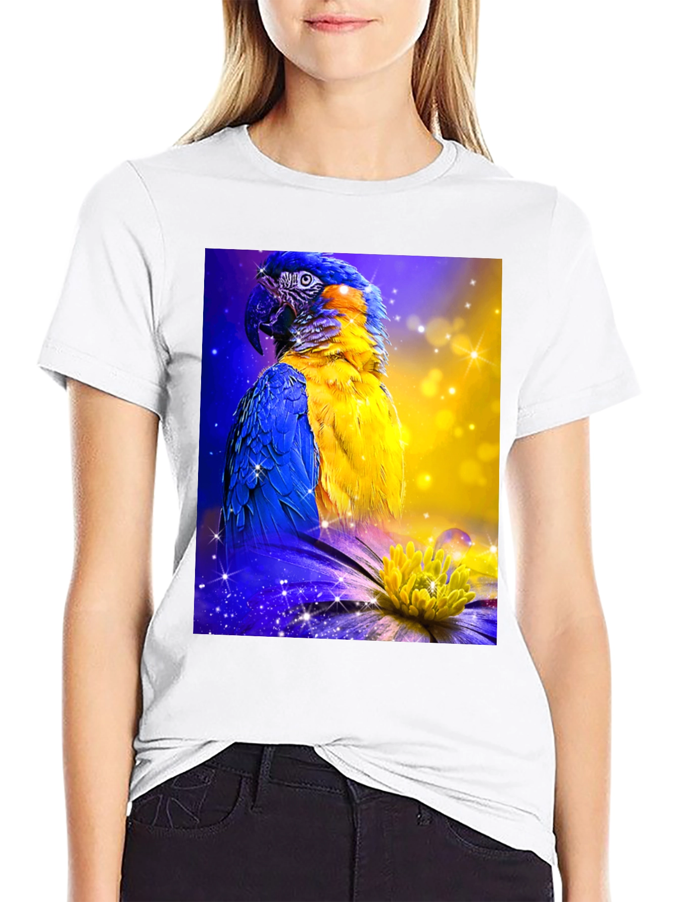 Parrot Graphic Tee - Vibrant Bird Art