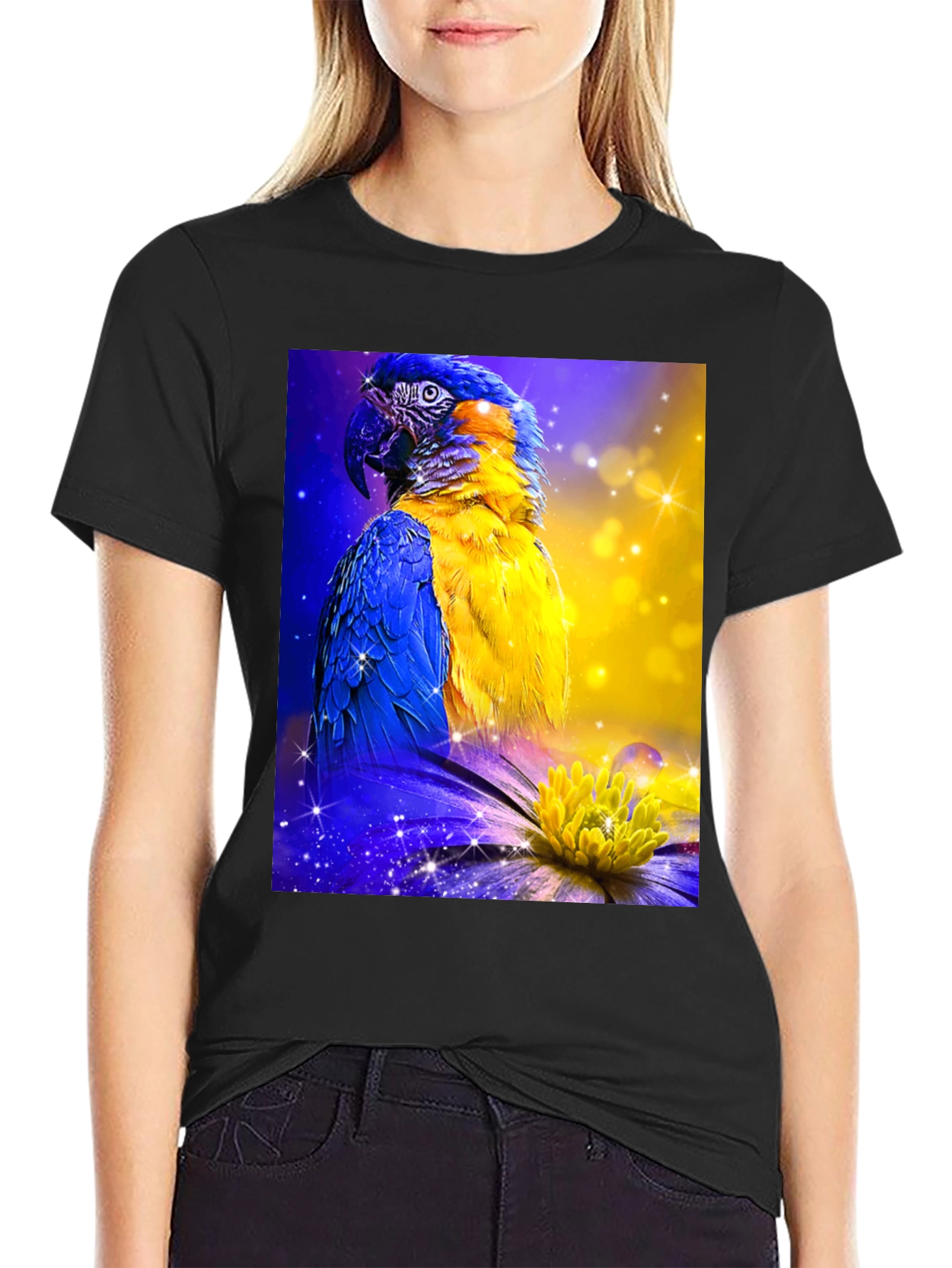 Parrot Graphic Tee - Vibrant Bird Art