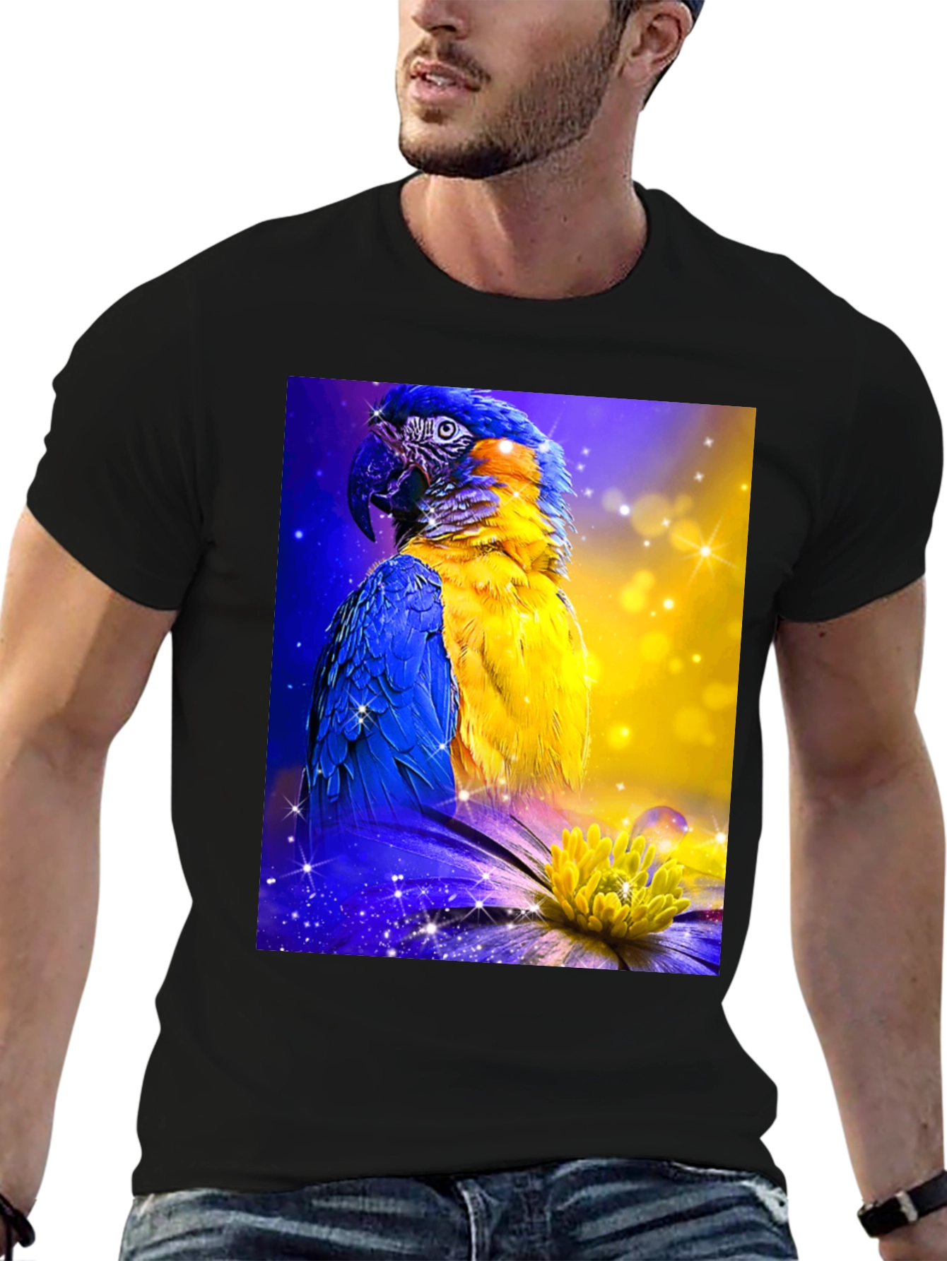 Parrot Graphic Tee - Vibrant Bird Art