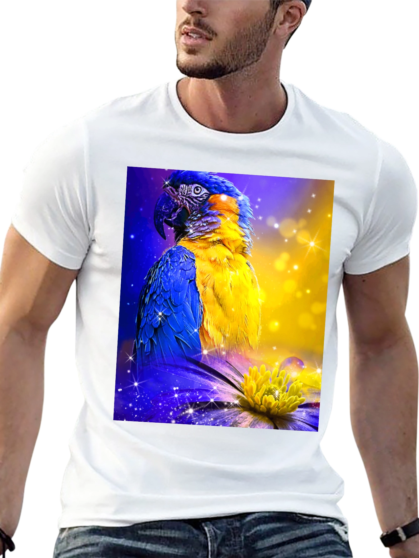Parrot Graphic Tee - Vibrant Bird Art