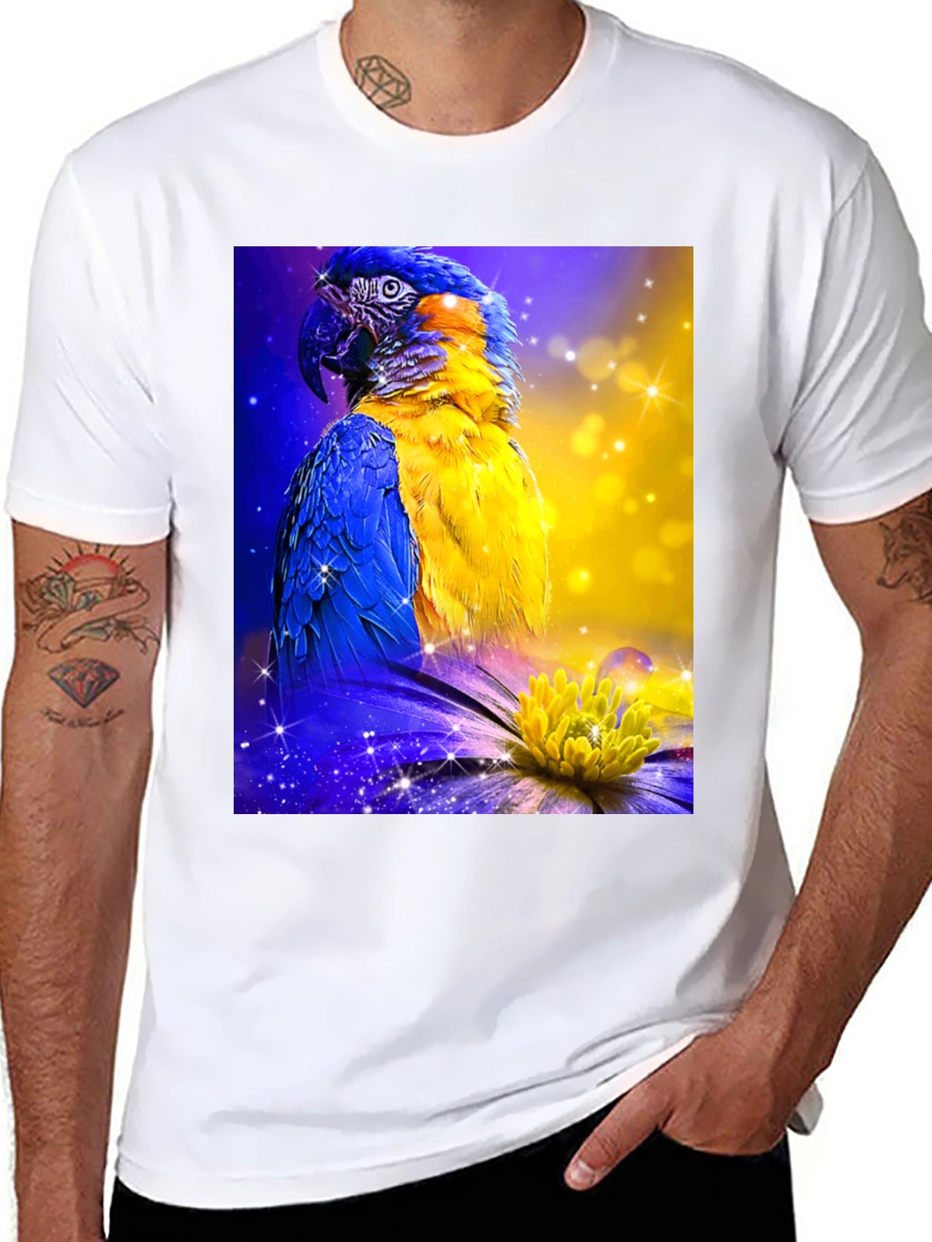 Parrot Graphic Tee - Vibrant Bird Art