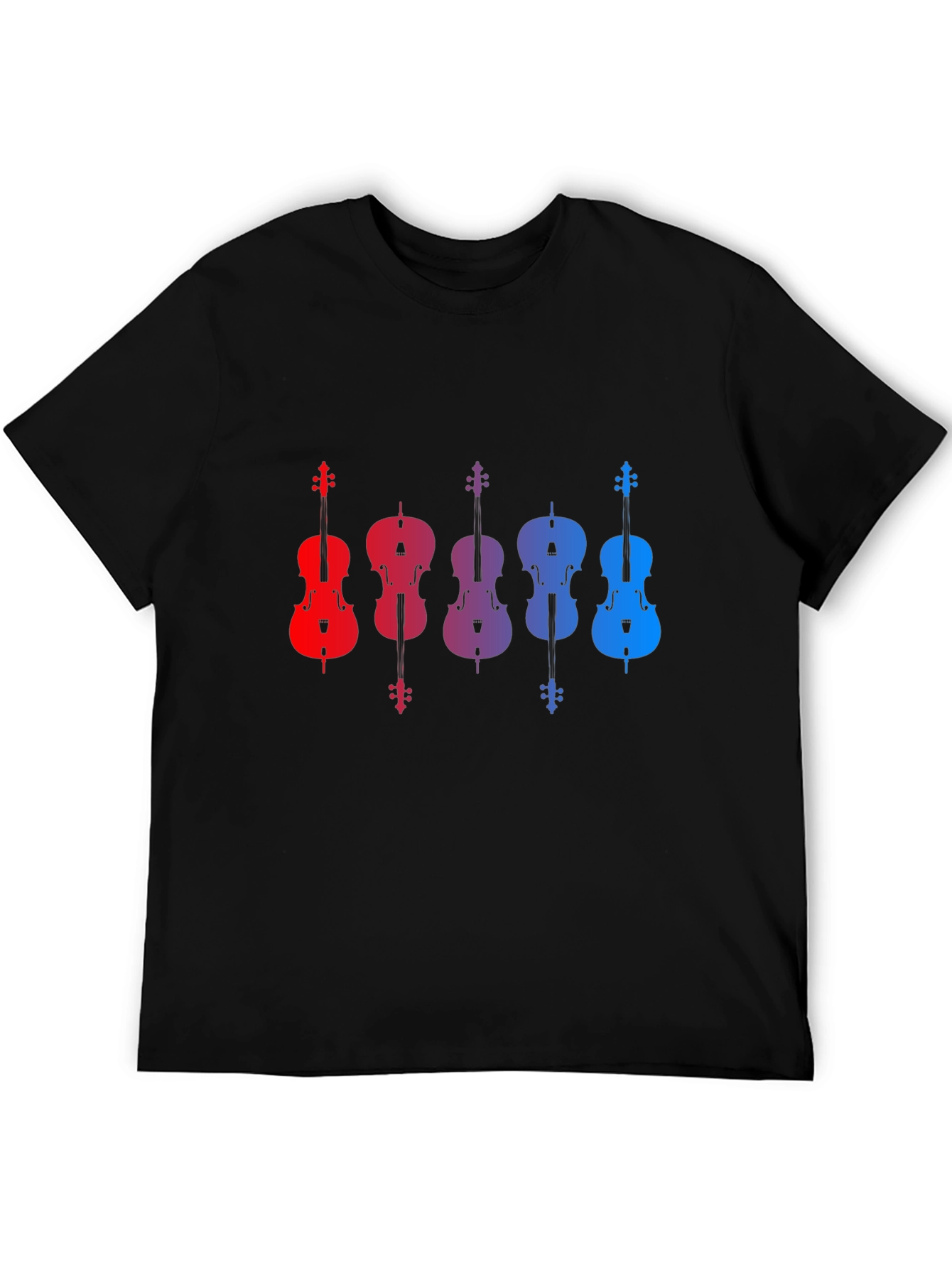 Gradient Cello Music T-Shirt - Black