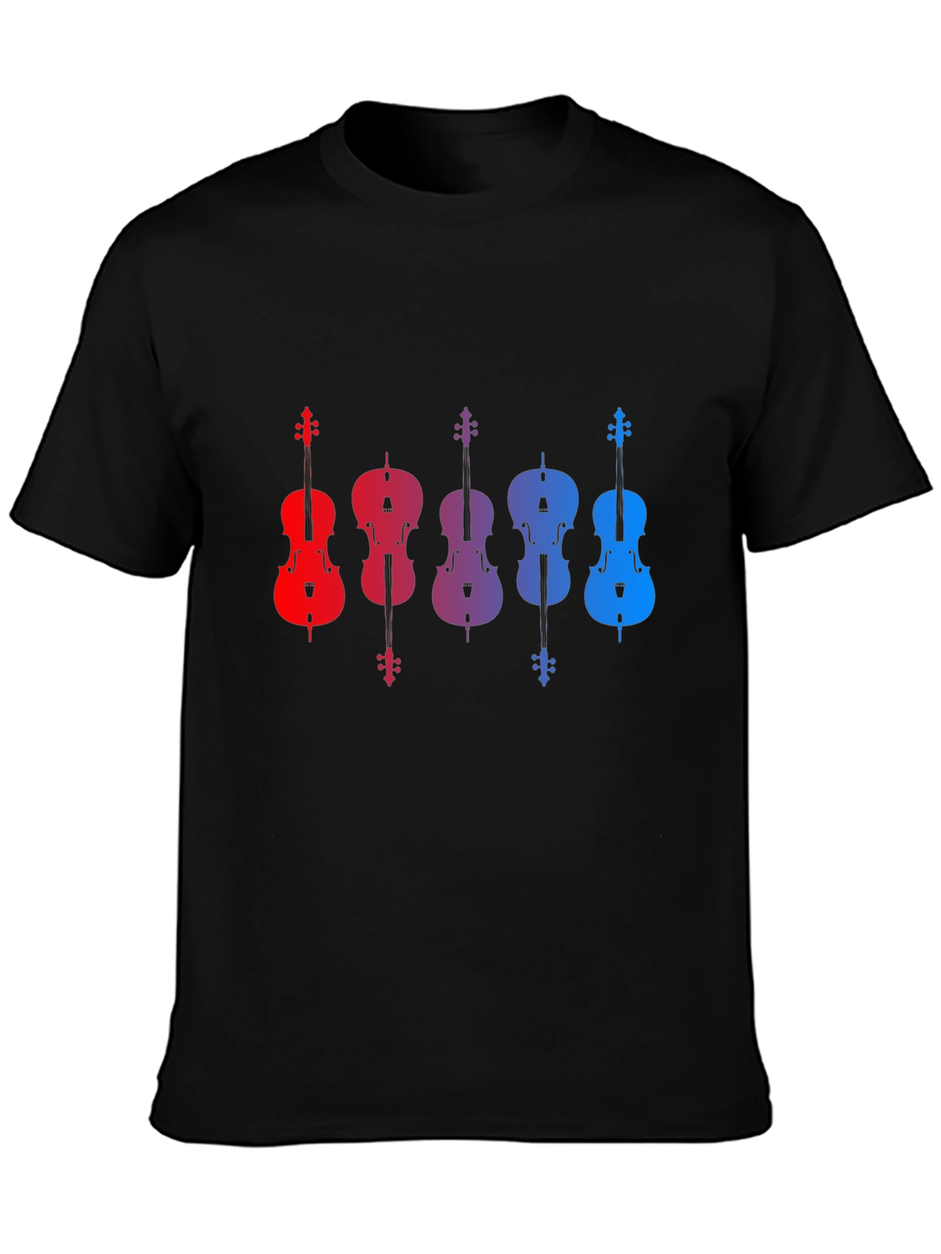 Gradient Cello Music T-Shirt - Black