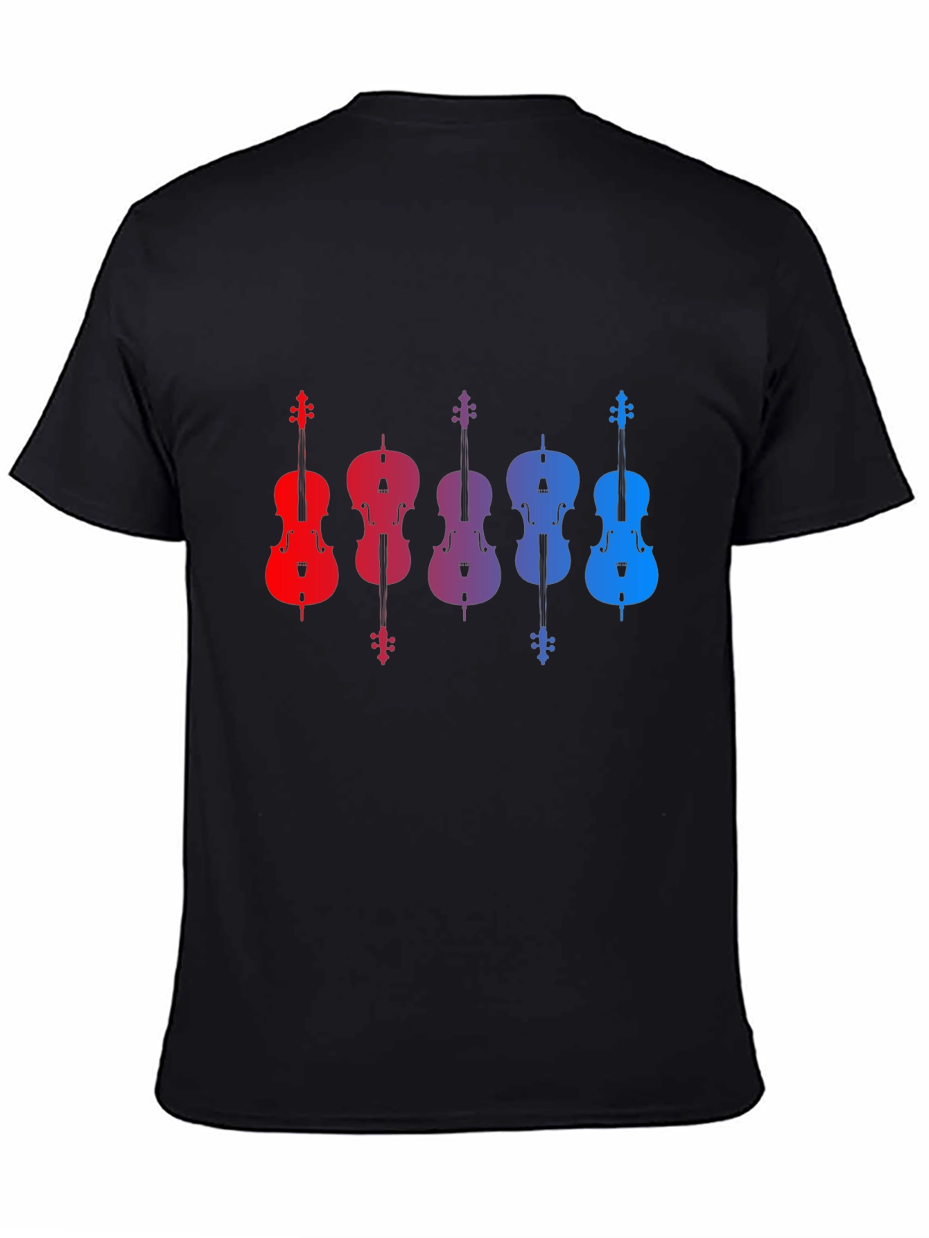 Gradient Cello Music T-Shirt - Black