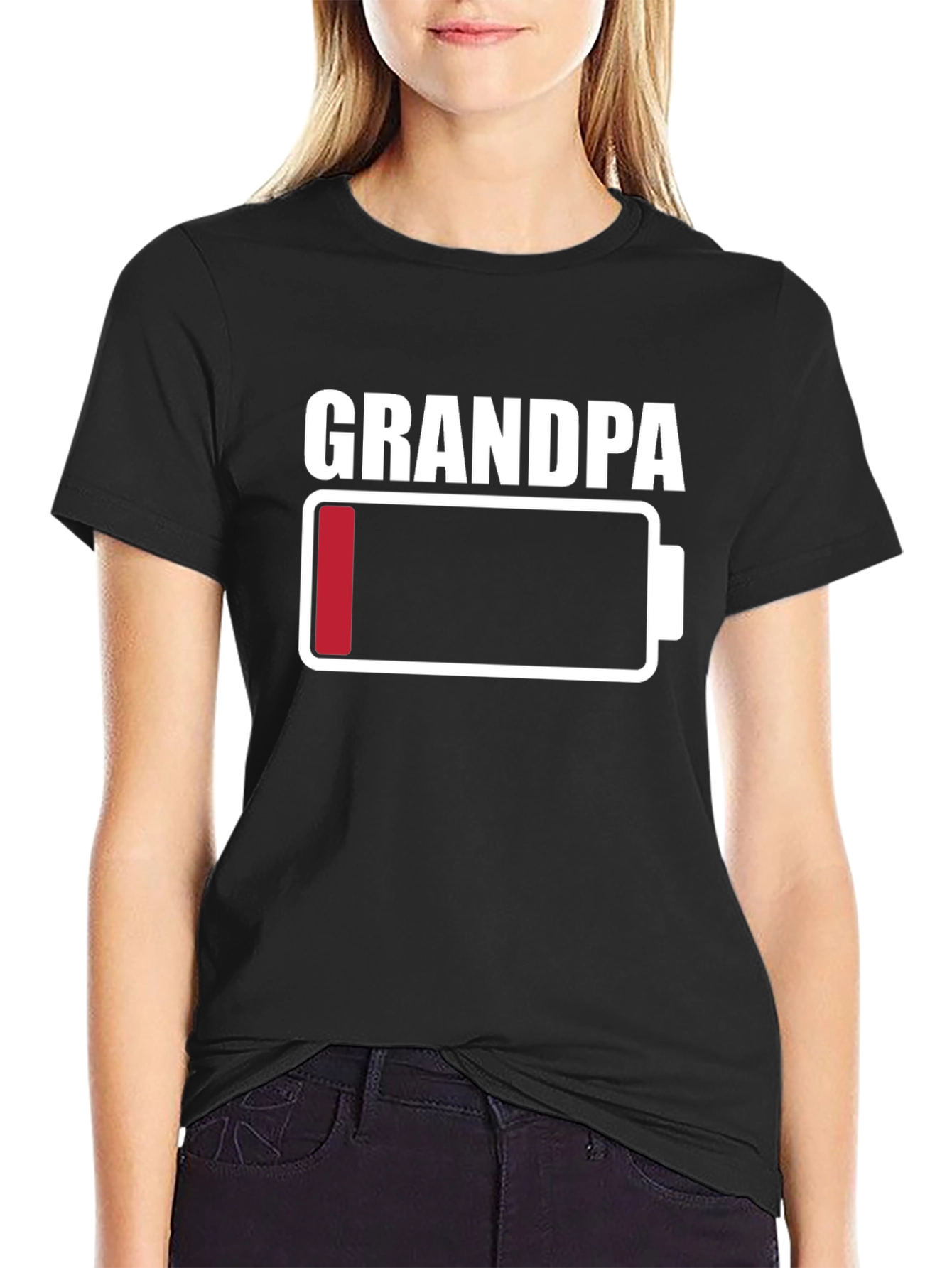 Grandpa Low Battery T-Shirt - Funny Novelty Tee