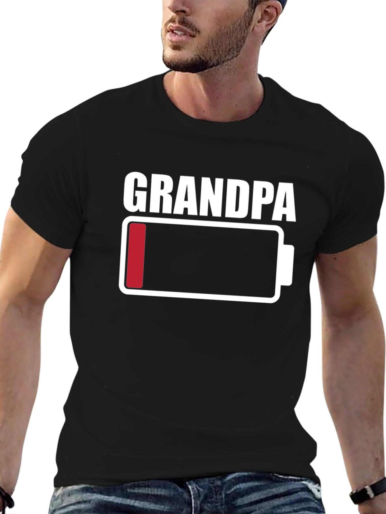 Grandpa Low Battery T-Shirt - Funny Novelty Tee