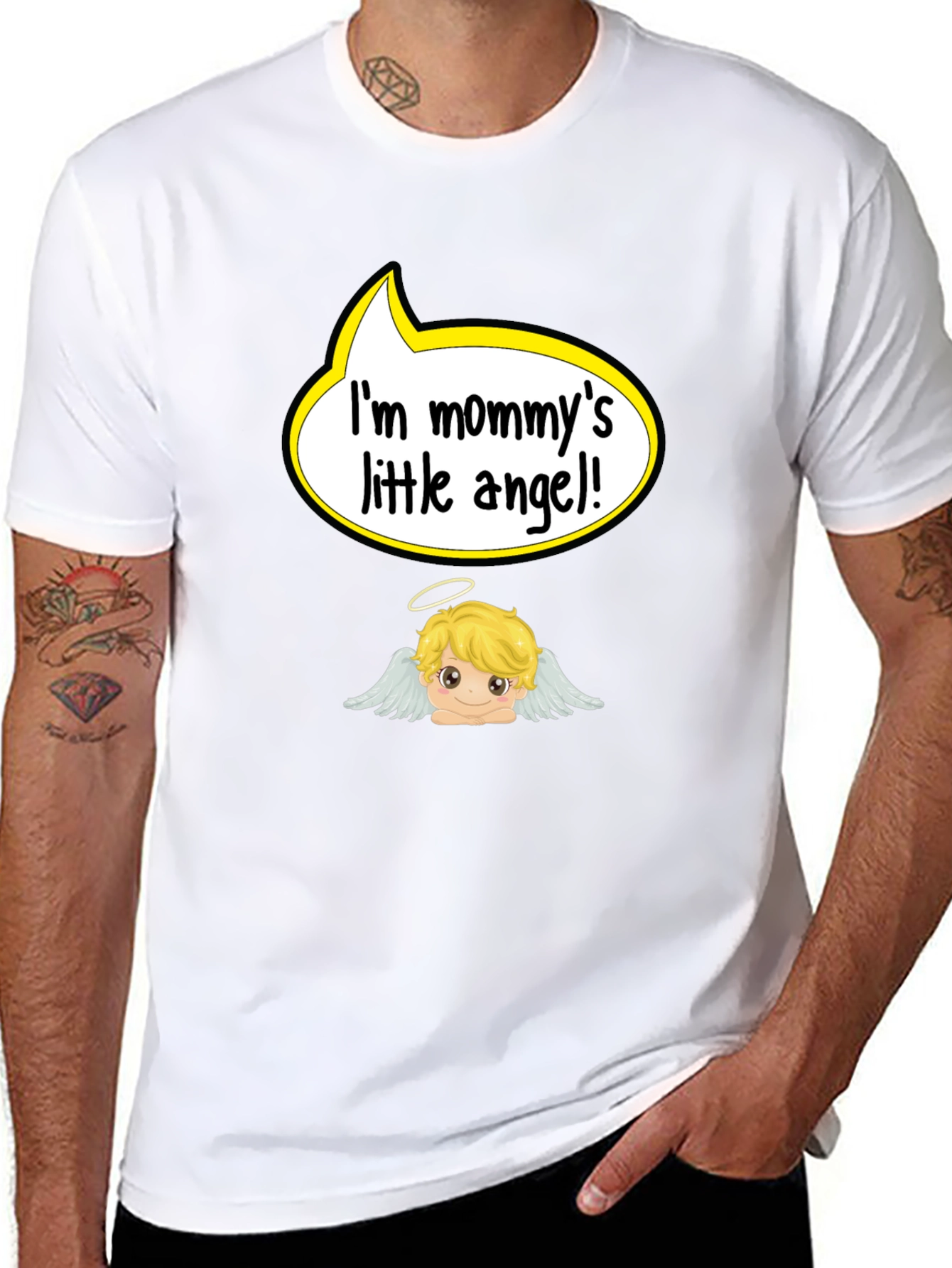 Mommys Little Angel T-Shirt - Cute Cherub Design