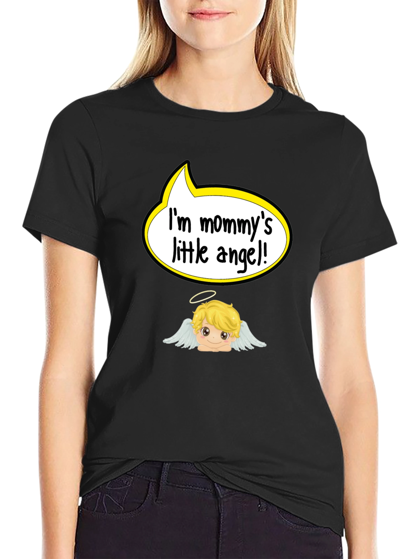 Mommys Little Angel T-Shirt - Cute Cherub Design