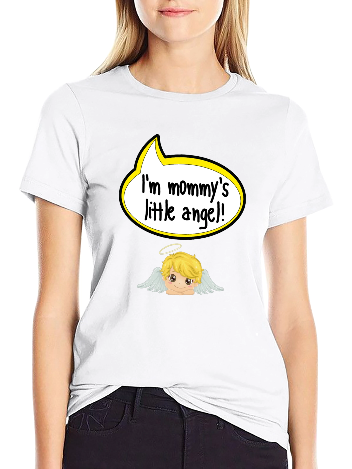 Mommys Little Angel T-Shirt - Cute Cherub Design