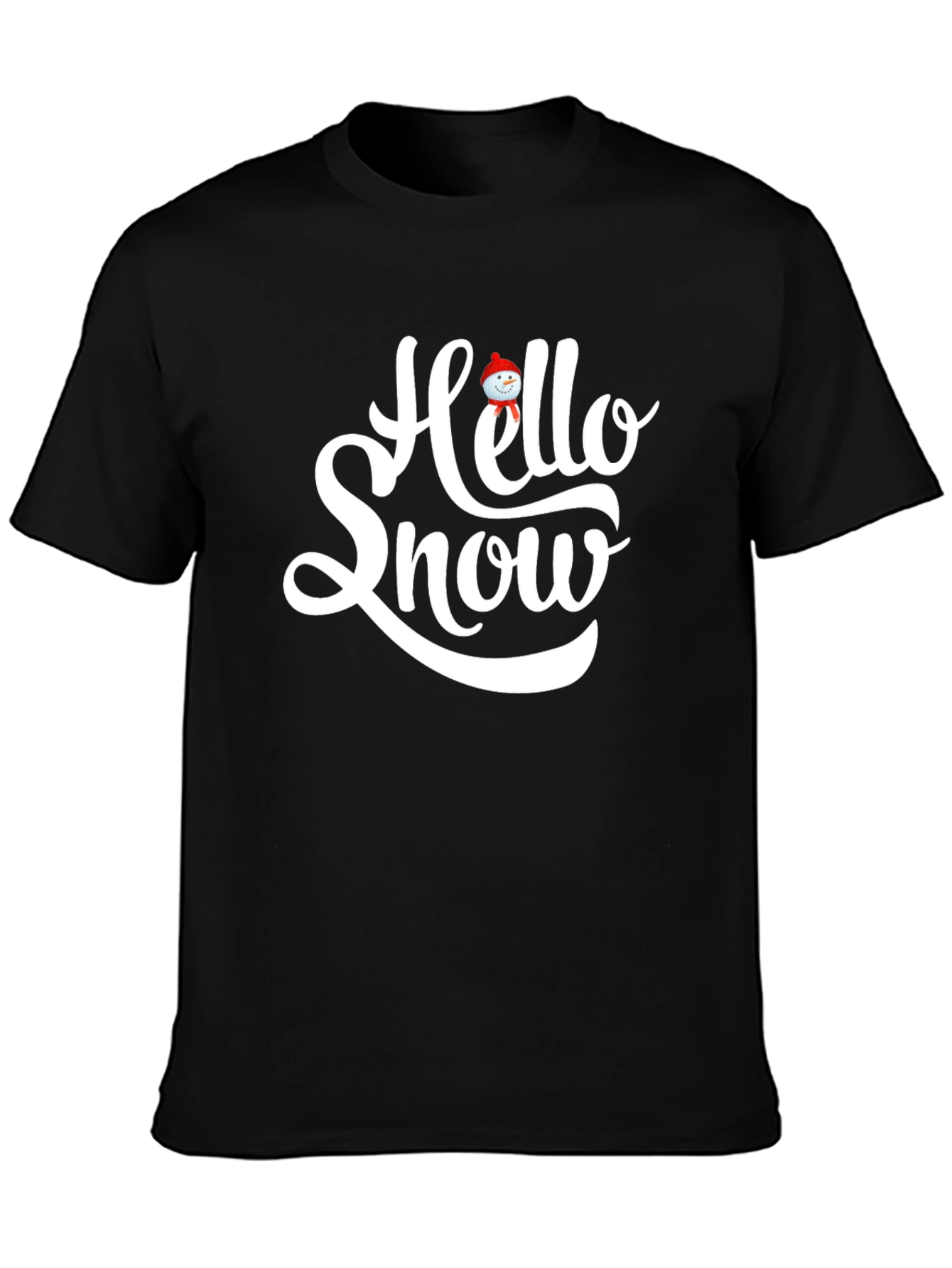 Hello Snow Graphic T-Shirt - Black