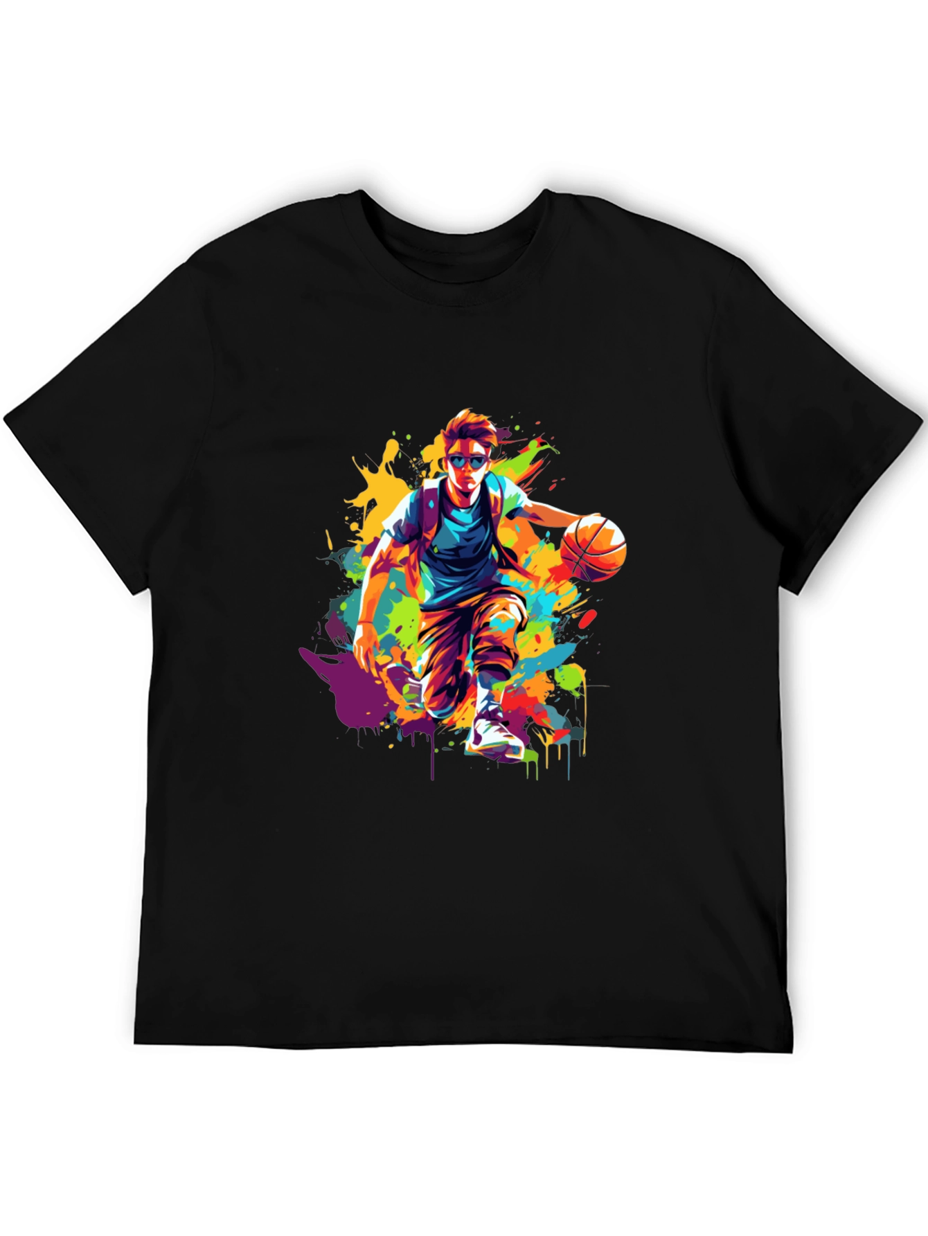Vibrant Basketball Player Graphic T-Shirt