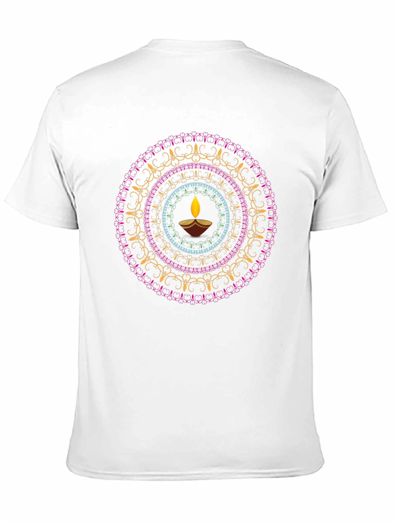 Diwali Mandala Graphic Black T-Shirt
