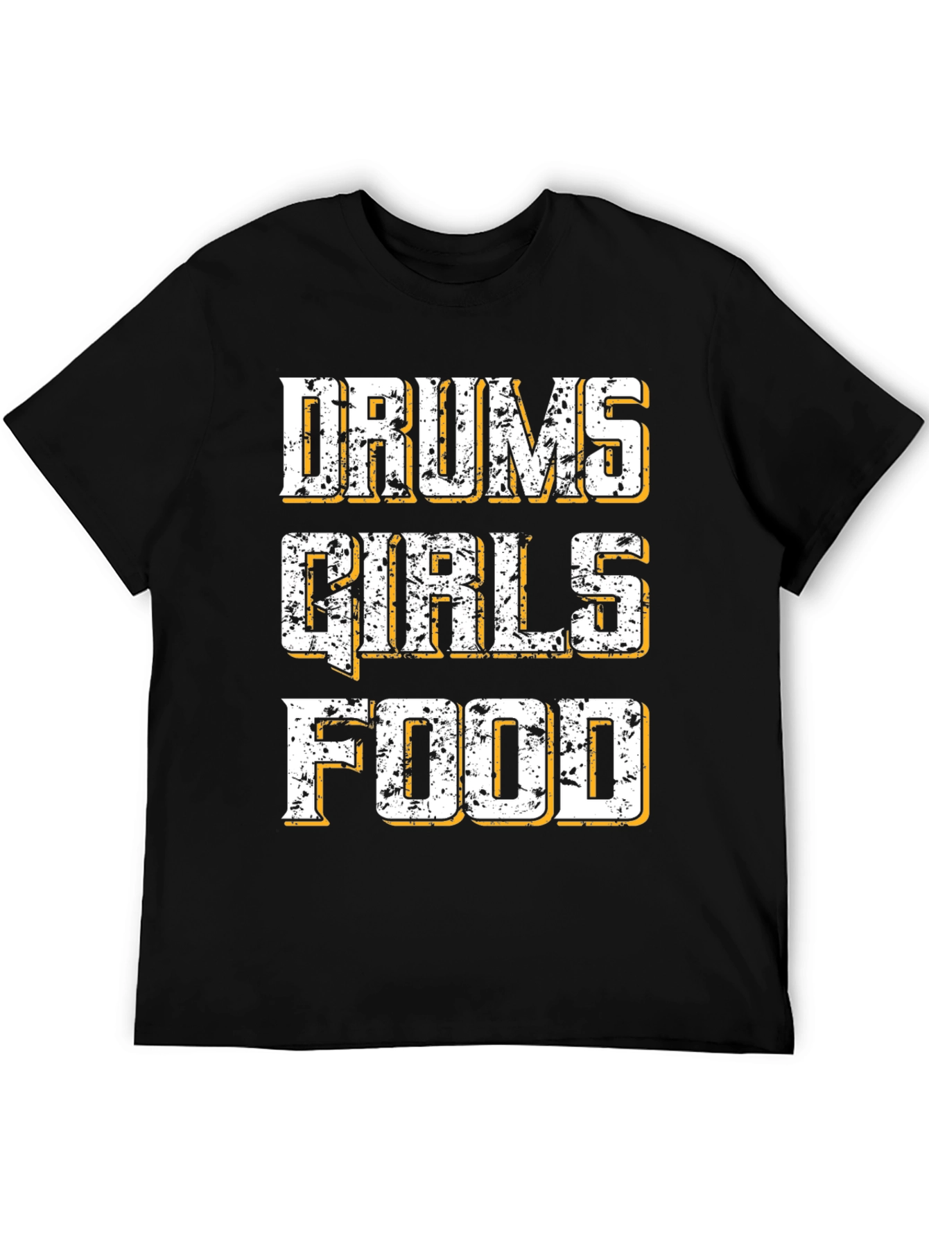 Drums Girls Food Graphic Tee - Black Cotton T-Shirt