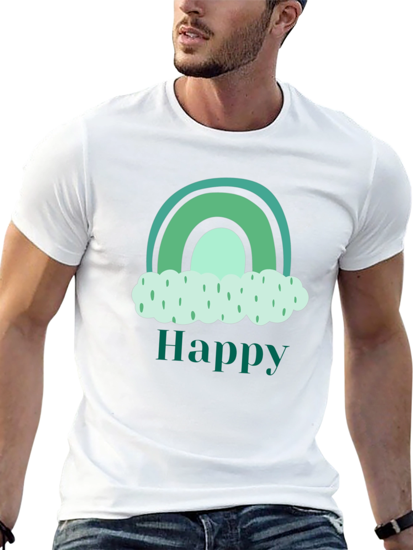 Happy Rainbow Cloud Graphic Tee