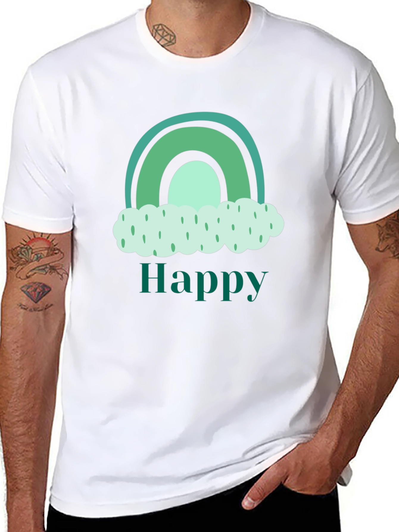 Happy Rainbow Cloud Graphic Tee