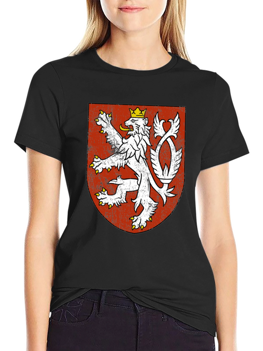 Czech Republic Lion Crest Black T-Shirt