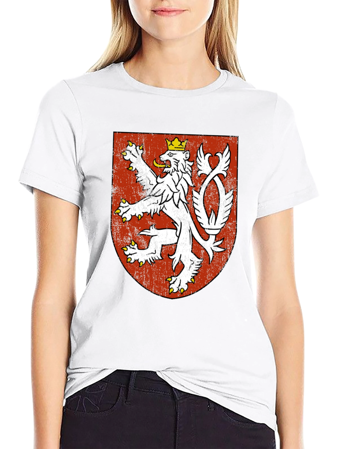 Czech Republic Lion Crest Black T-Shirt