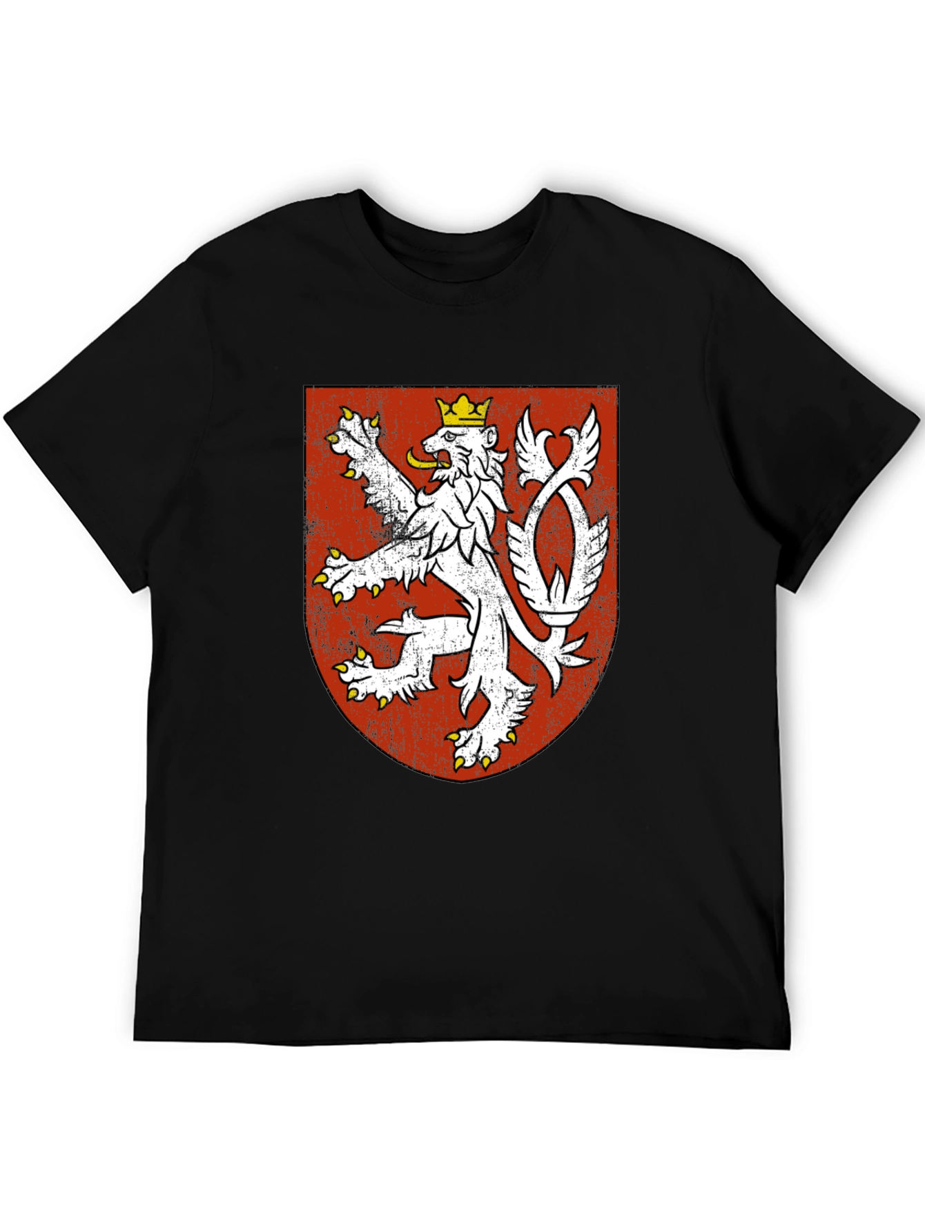 Czech Republic Lion Crest Black T-Shirt