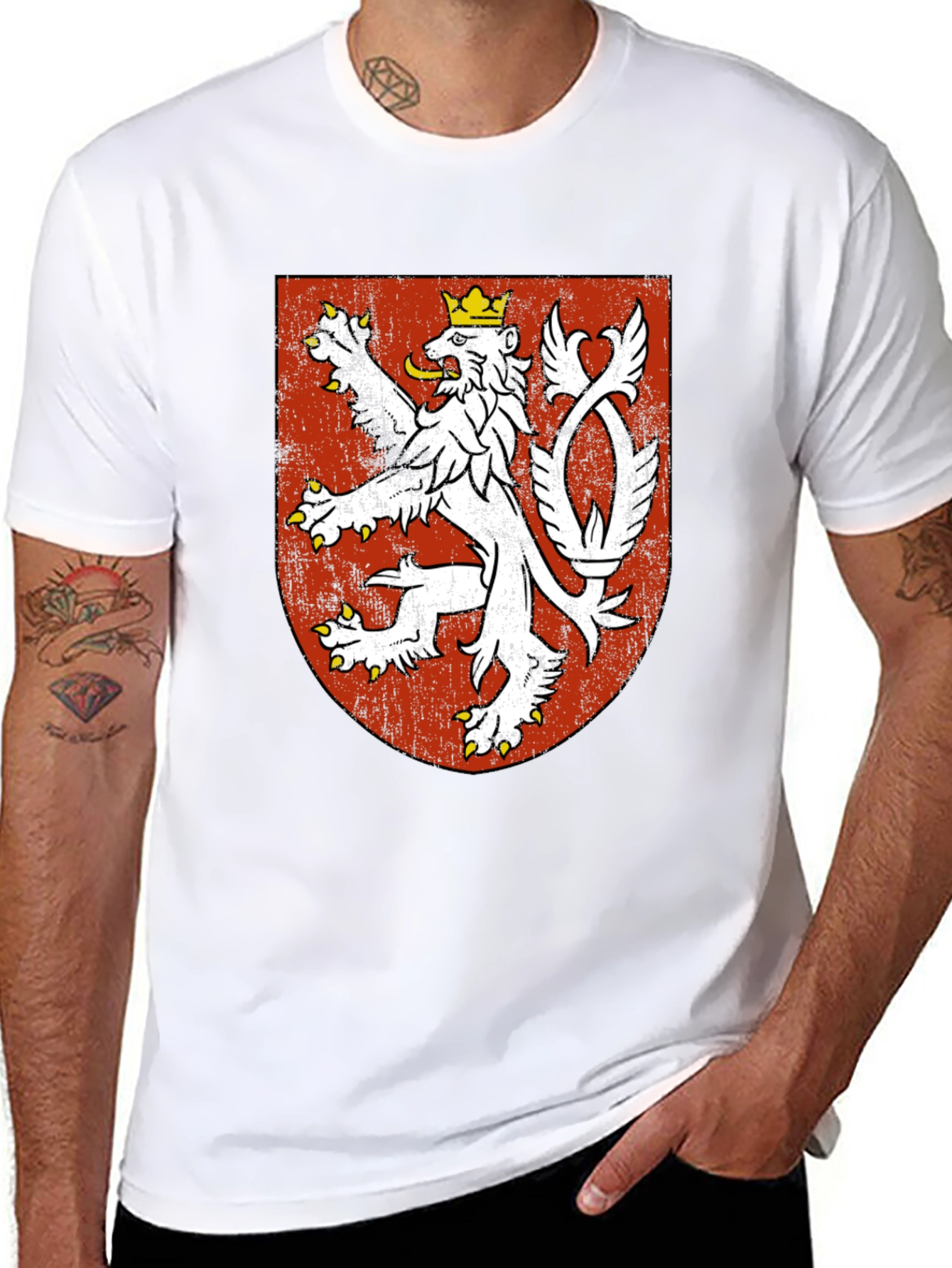 Czech Republic Lion Crest Black T-Shirt