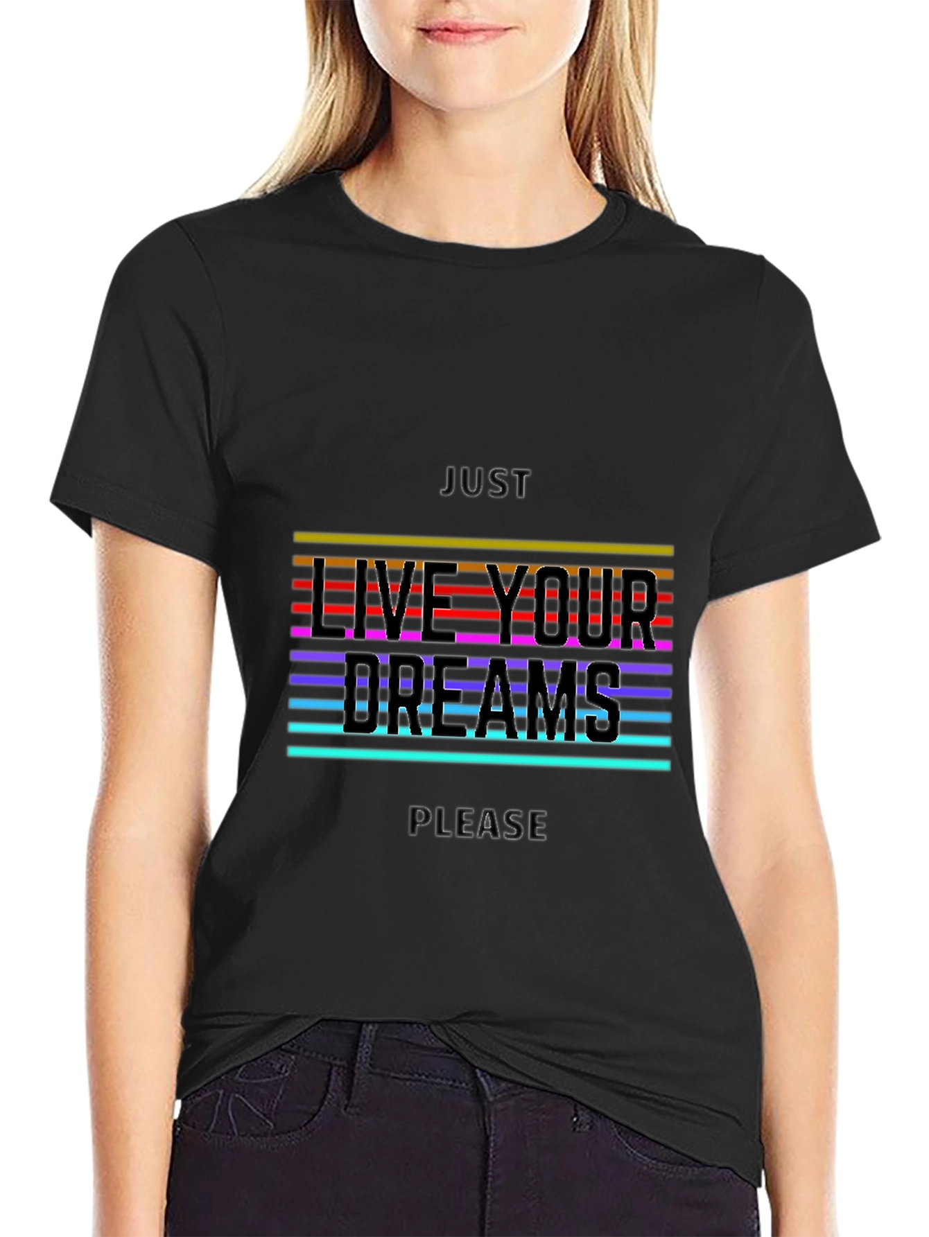 Live Your Dreams Graphic Tee - Black